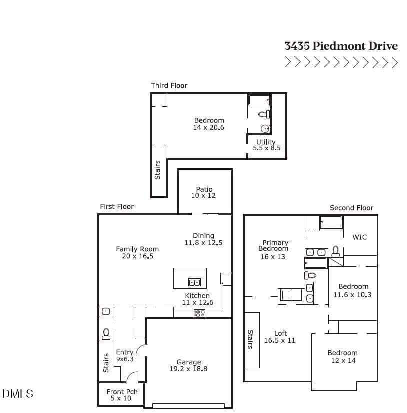 Sketch Pic for MLS - 3435 Piedmont Drive, Raleigh, NC 27604, Raleigh