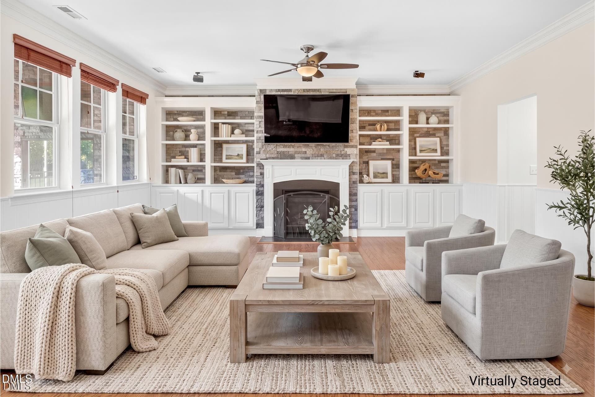 Virtually Staged Family Room (1) - 4209 Heritage View Trail, Wake Forest, NC 27587
