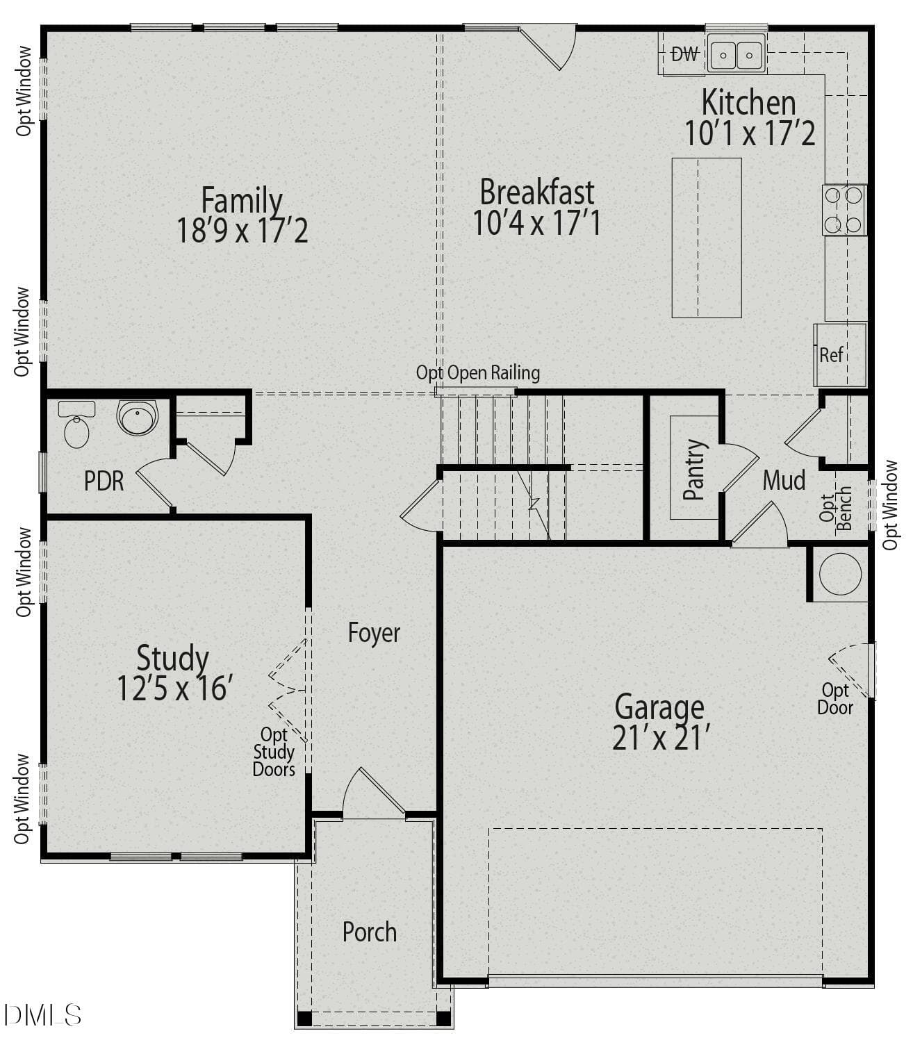 The Hickory II C Floor Plan 1st Floor - 559 Whinfield Place, Aberdeen, NC 28315