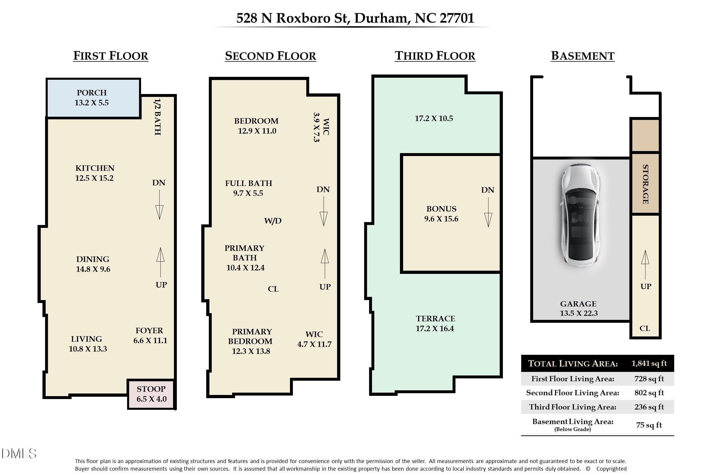 Floor Plan - MLS Photos - 528 N Roxboro Street, Durham, NC 27701, Durham