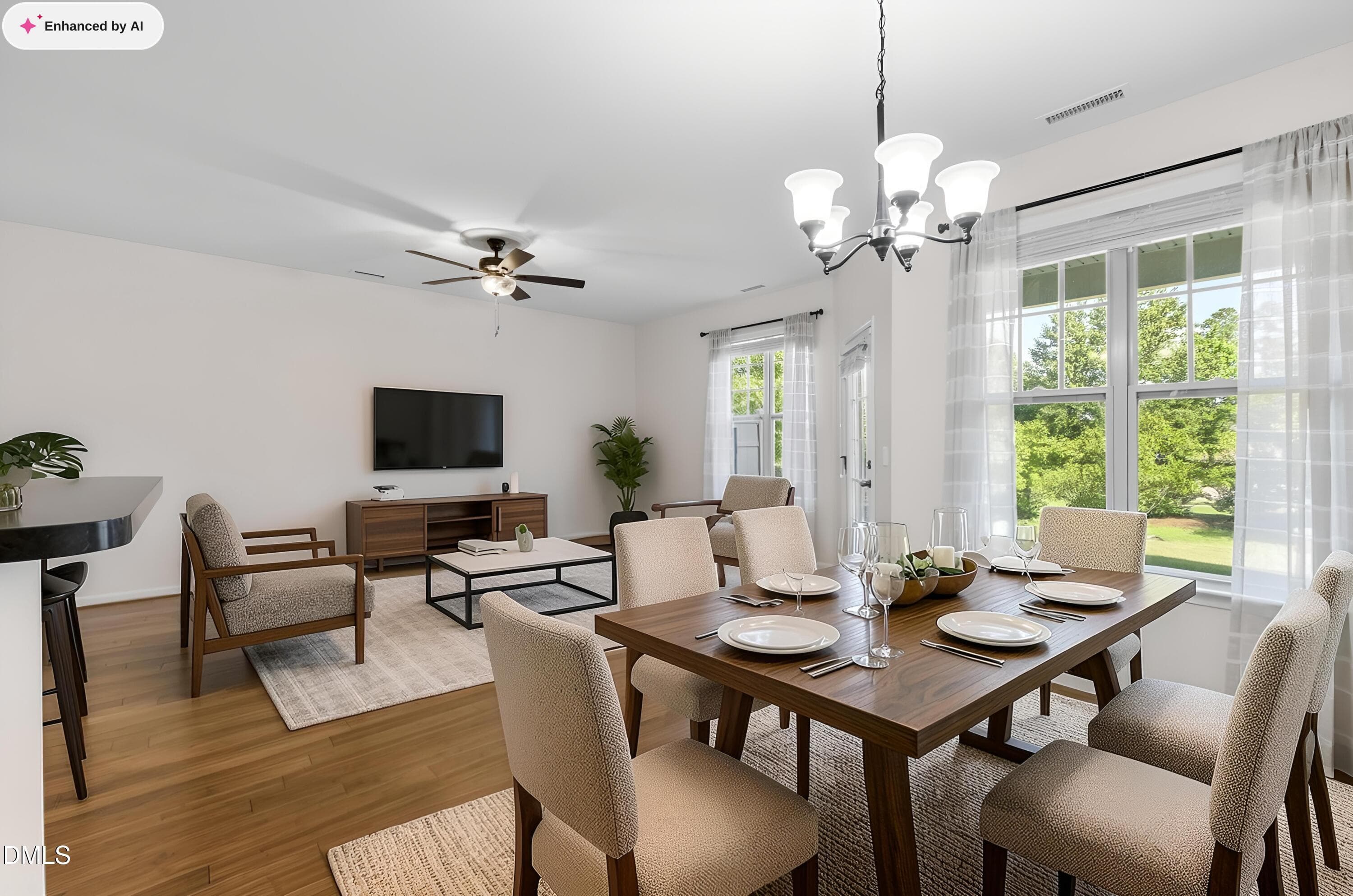 Virtually Staged Dining and Family Room - 529 Panorama Park Place, Cary, NC 27519, Cary