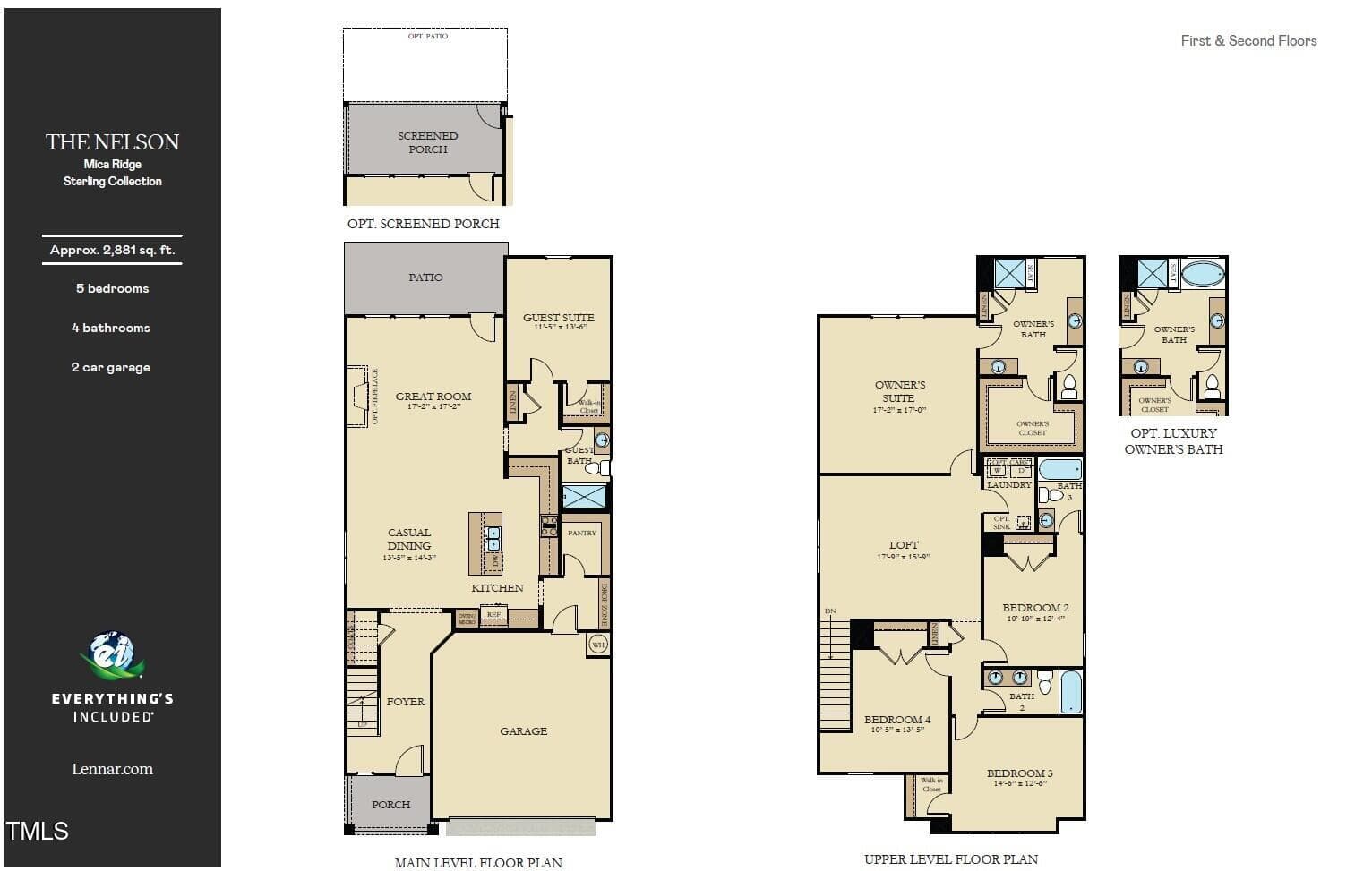 Nelson Floorplan - 2104 Mica Ridge Lane, Durham, NC 27703, Durham