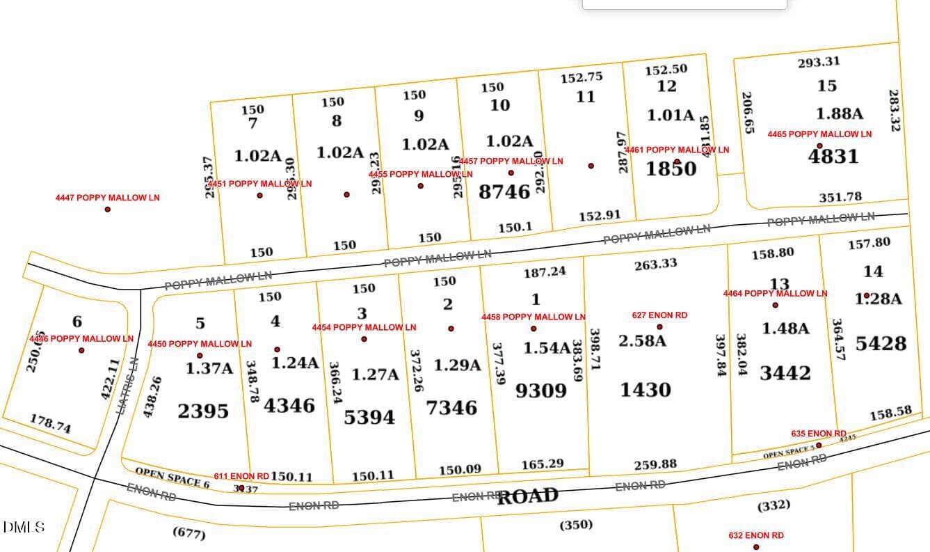 Tax map - 4456 Poppy Mallow Lane, Oxford, NC 27565