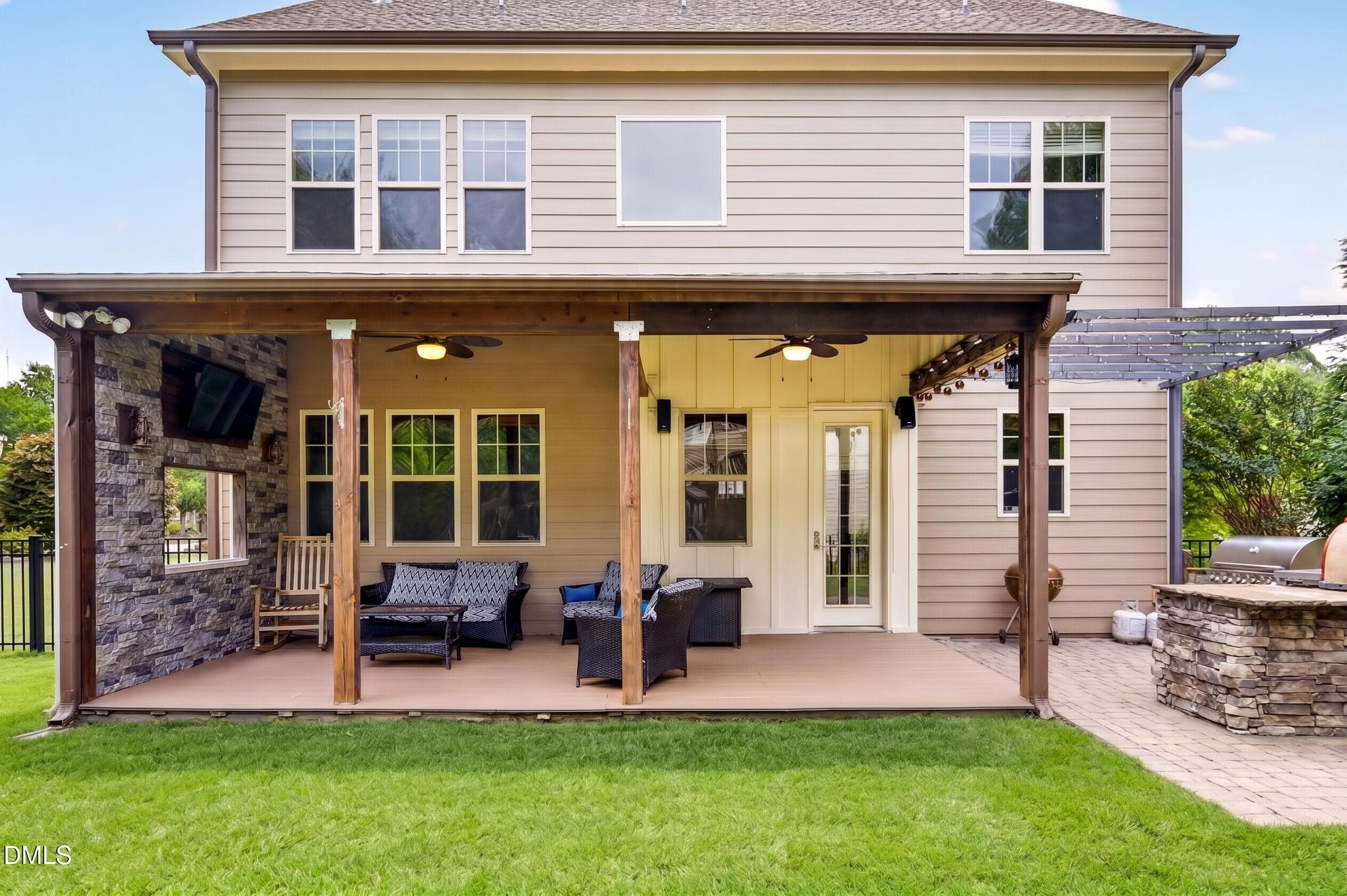 new back porch view pic - 4209 Heritage View Trail, Wake Forest, NC 27587