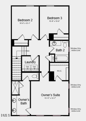 Floor Plan - Upper Level - 580 Macmillan Way, Knightdale, NC 27545