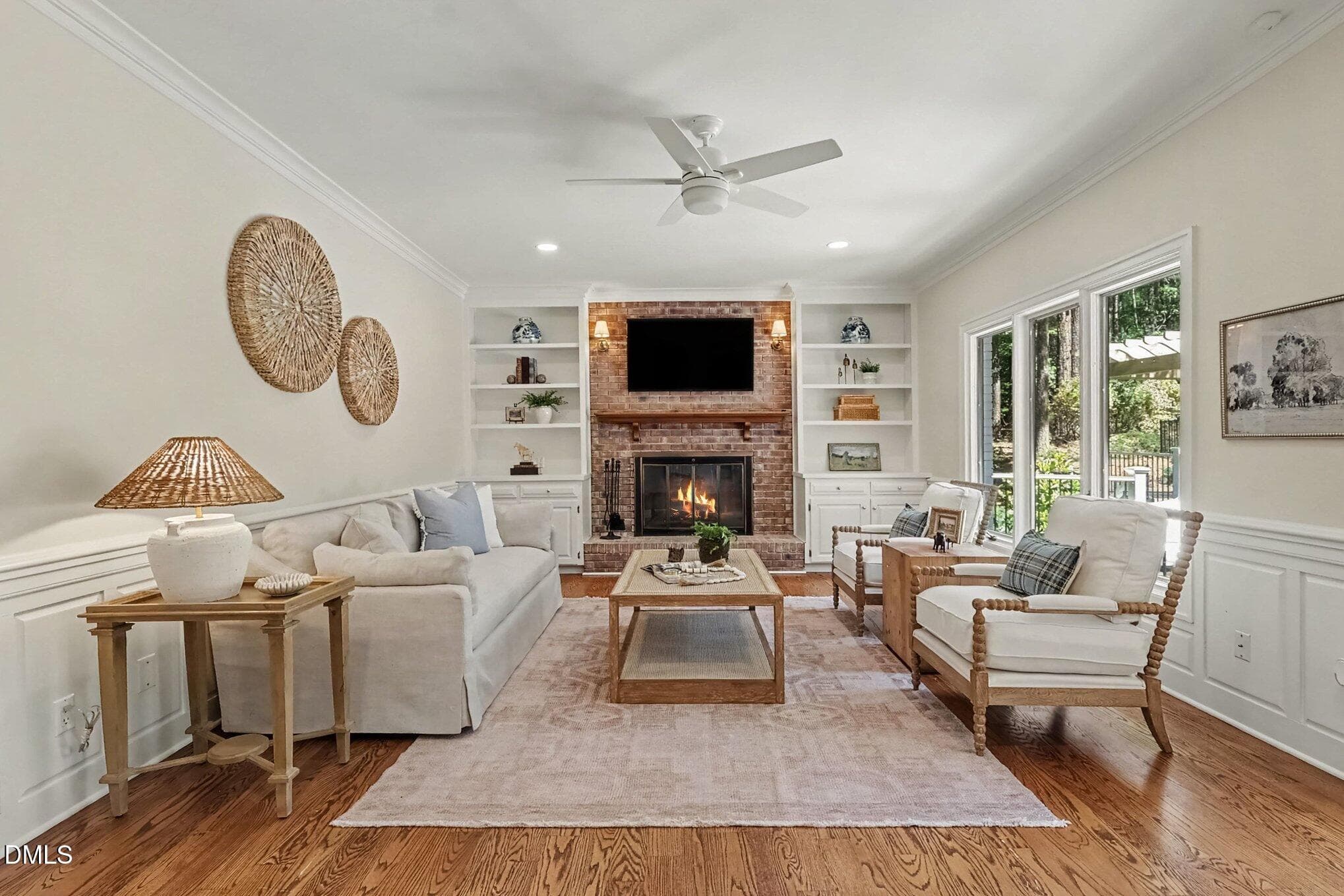 Family room with built-in shelves - 10773 Trego Trail, Raleigh, NC 27614, Raleigh
