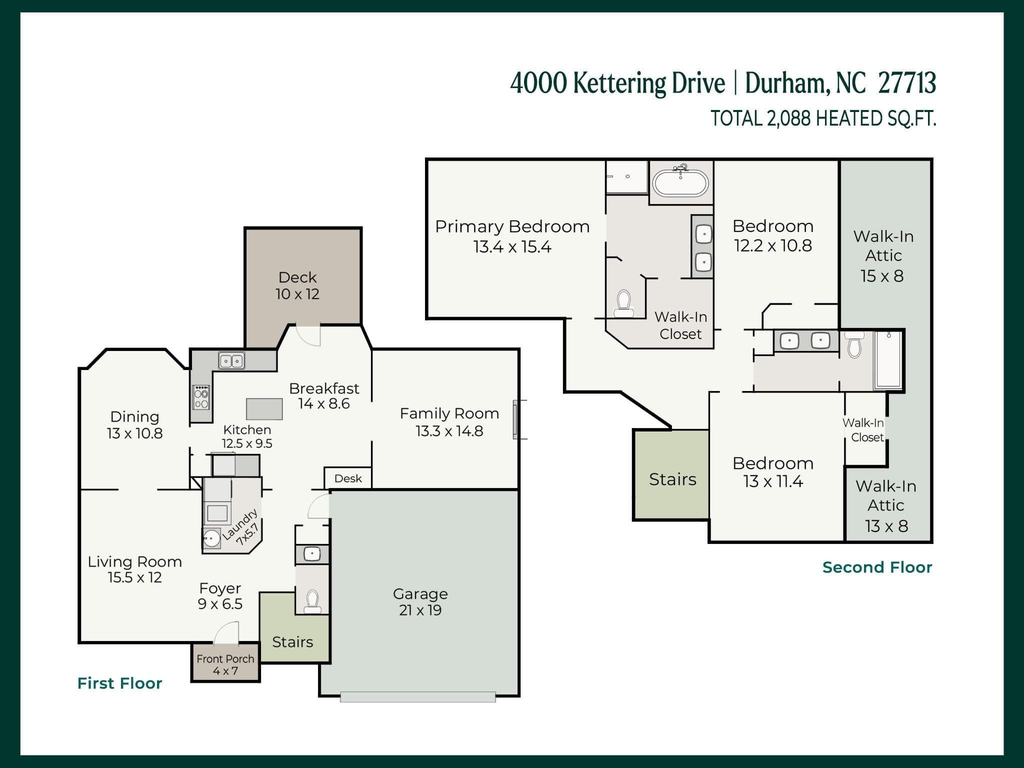 Floor plan - 4000 Kettering Drive, Durham, NC 27713, Durham