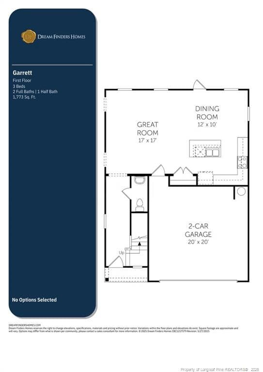 Garrett Floor Plan Floor 1 - 26 Stone Creek (Lot 3) Drive, Coats, NC 27521