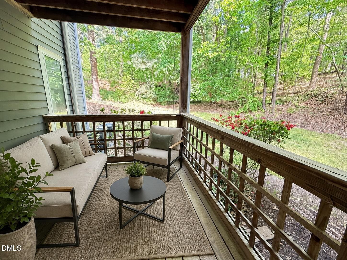 Primary Covered Deck - Virtual Staging - 4120 Sedgewood Drive 106, Raleigh, NC 27612, Raleigh