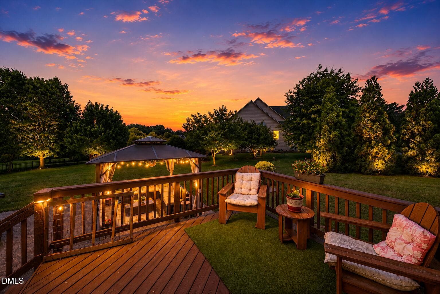 Back deck-twilight - 4000 Banks Stone Drive, Raleigh, NC 27603, Raleigh