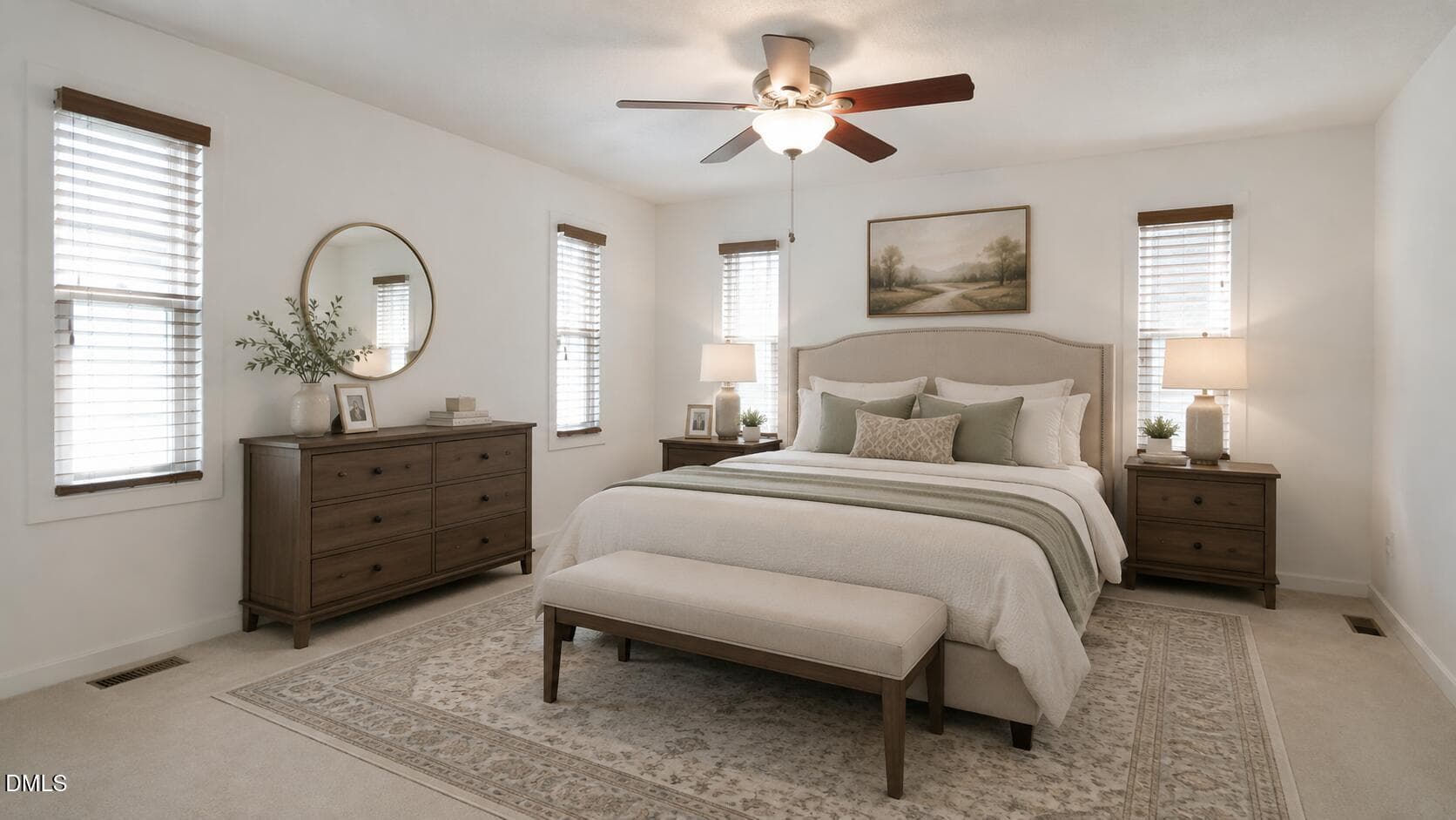 Virtually staged Primary Bedroom - 818 Lake Forest Drive, Raleigh, NC 27615, Raleigh