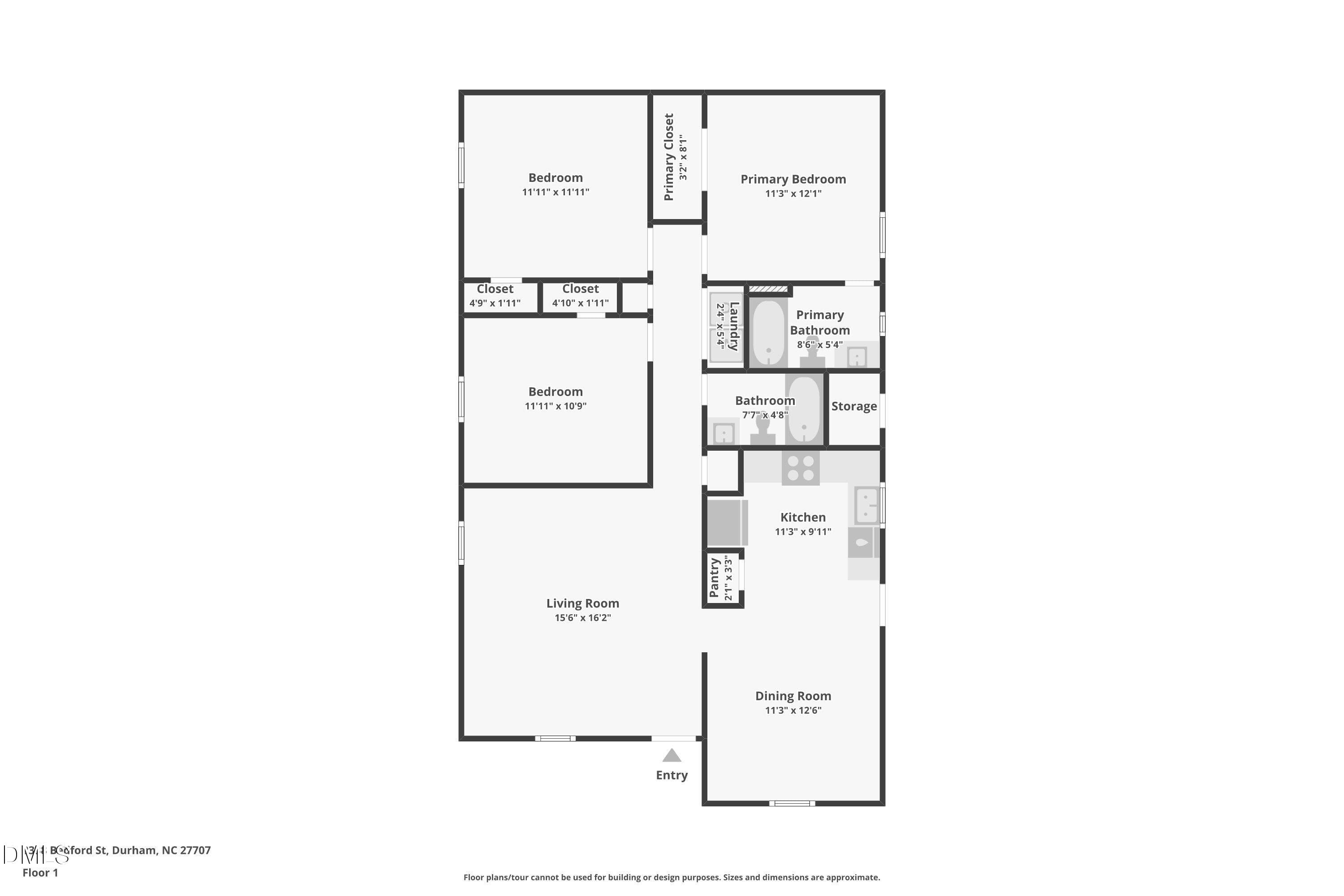 1-floor-1 - 2338 Bedford Street, Durham, NC 27707, Durham