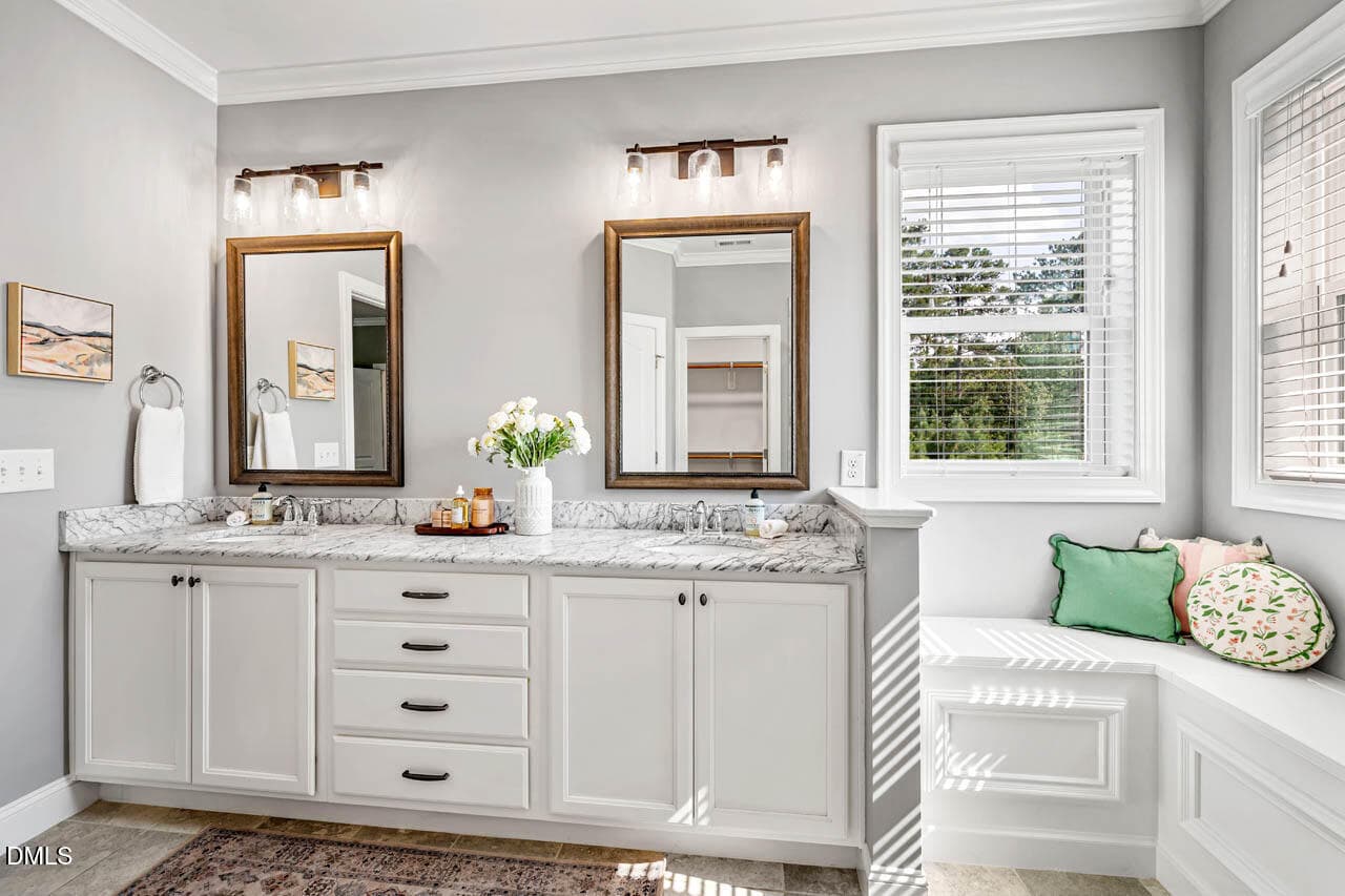 Double Vanity w/ Storage Nook - 443 Boulder Point Drive, Chapel Hill, NC 27516