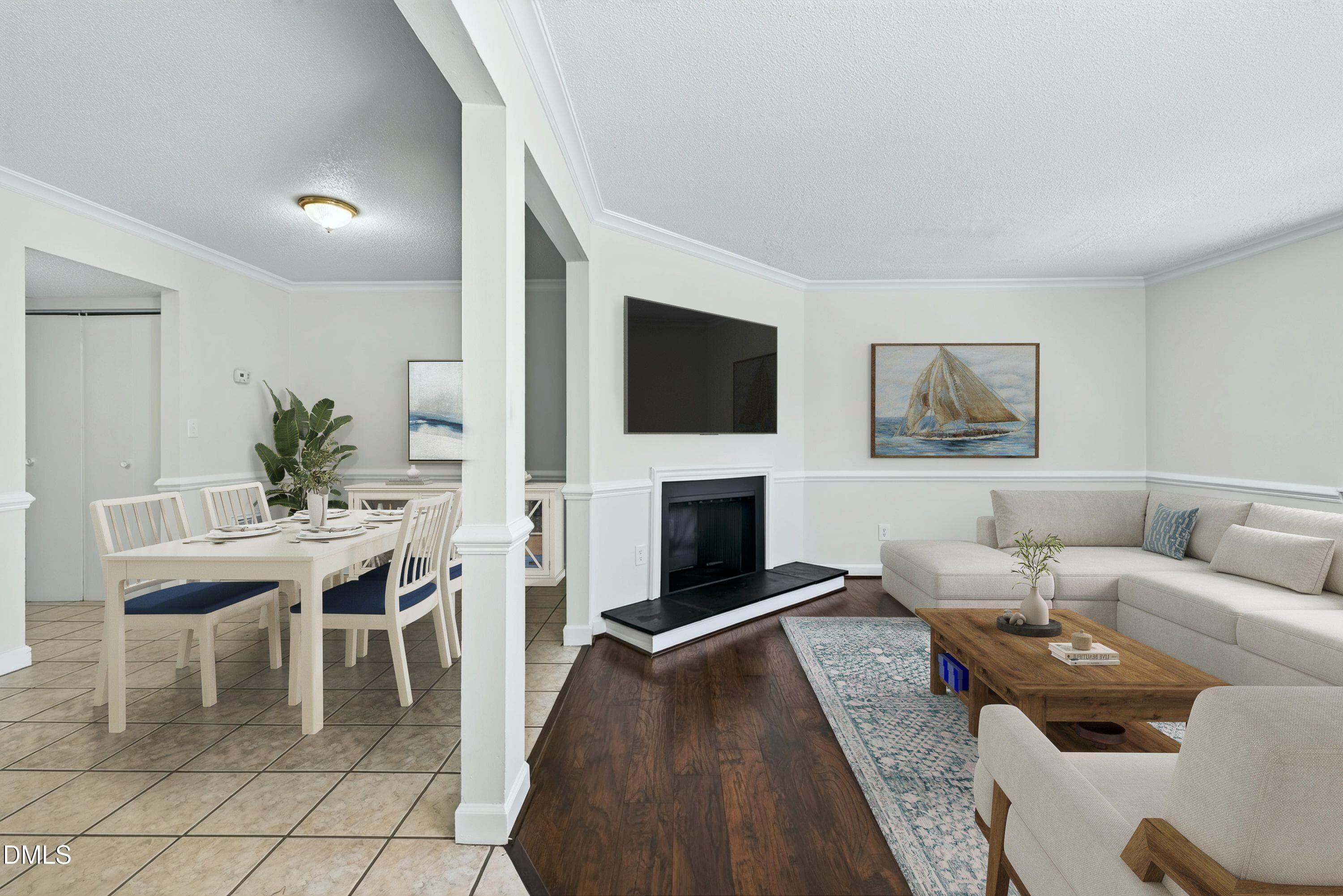 5823 staged dining and family room - 5823 Shady Grove Circle, Raleigh, NC 27609, Raleigh