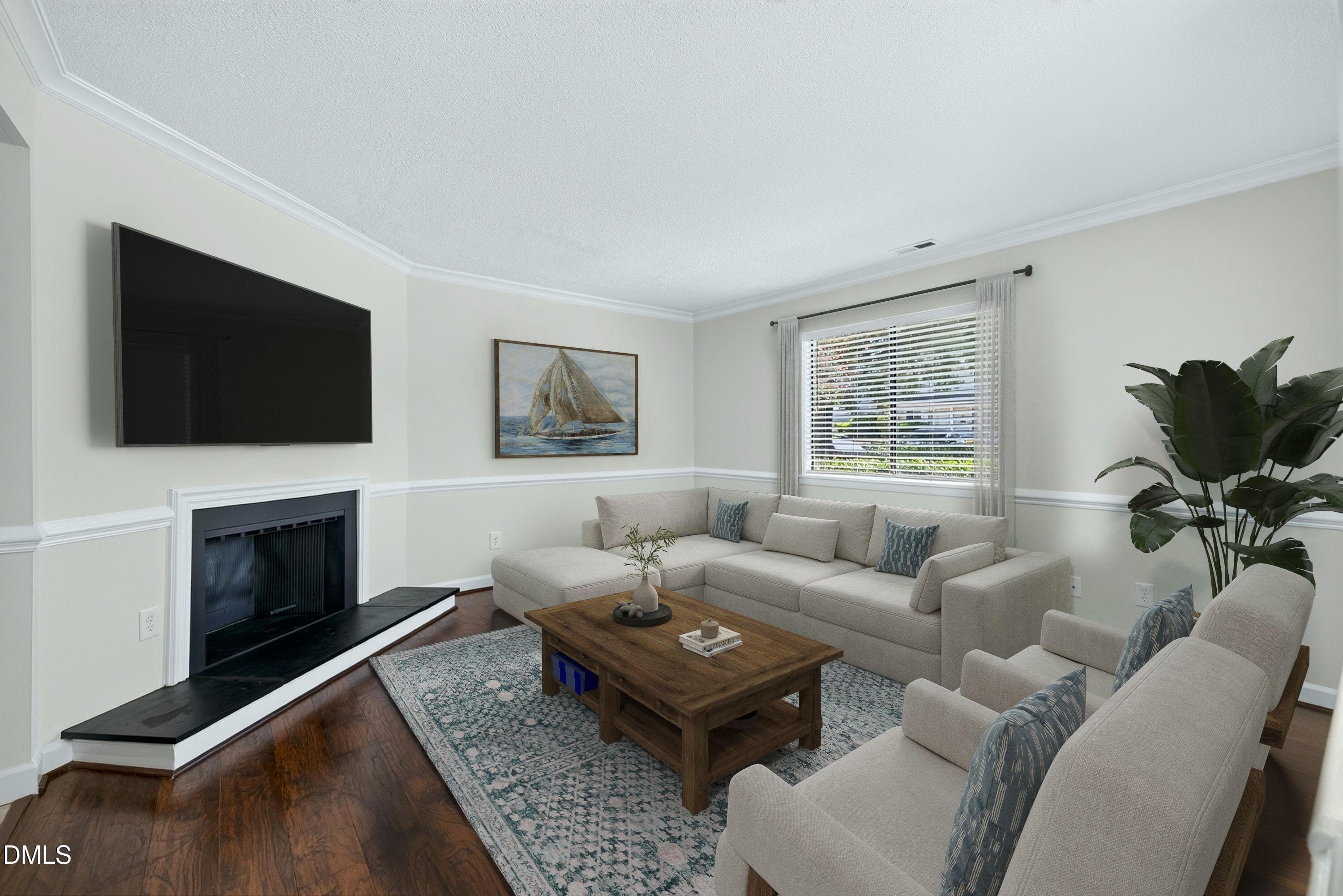5823 staged family room 2 - 5823 Shady Grove Circle, Raleigh, NC 27609, Raleigh