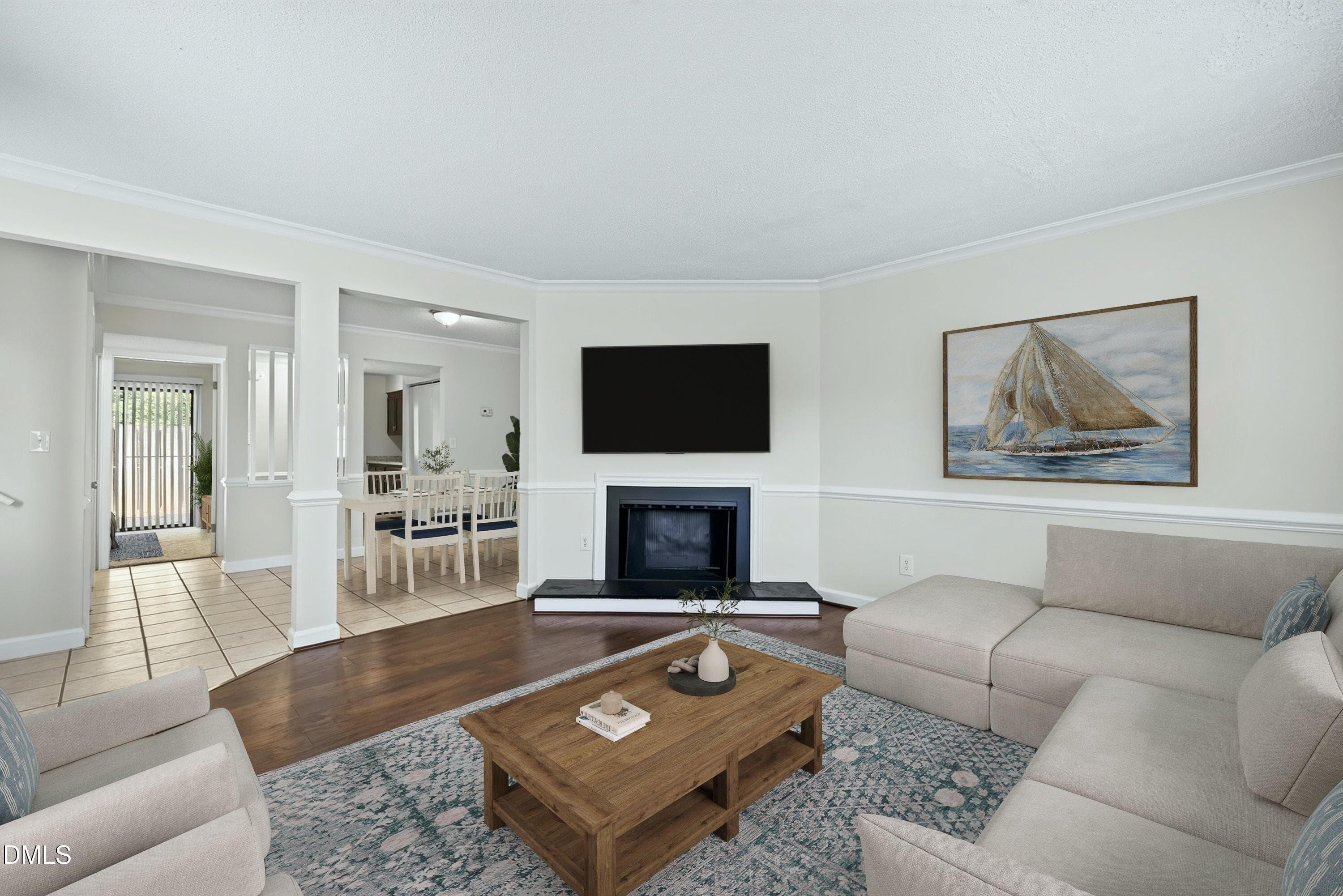 5823 staged family room - 5823 Shady Grove Circle, Raleigh, NC 27609, Raleigh