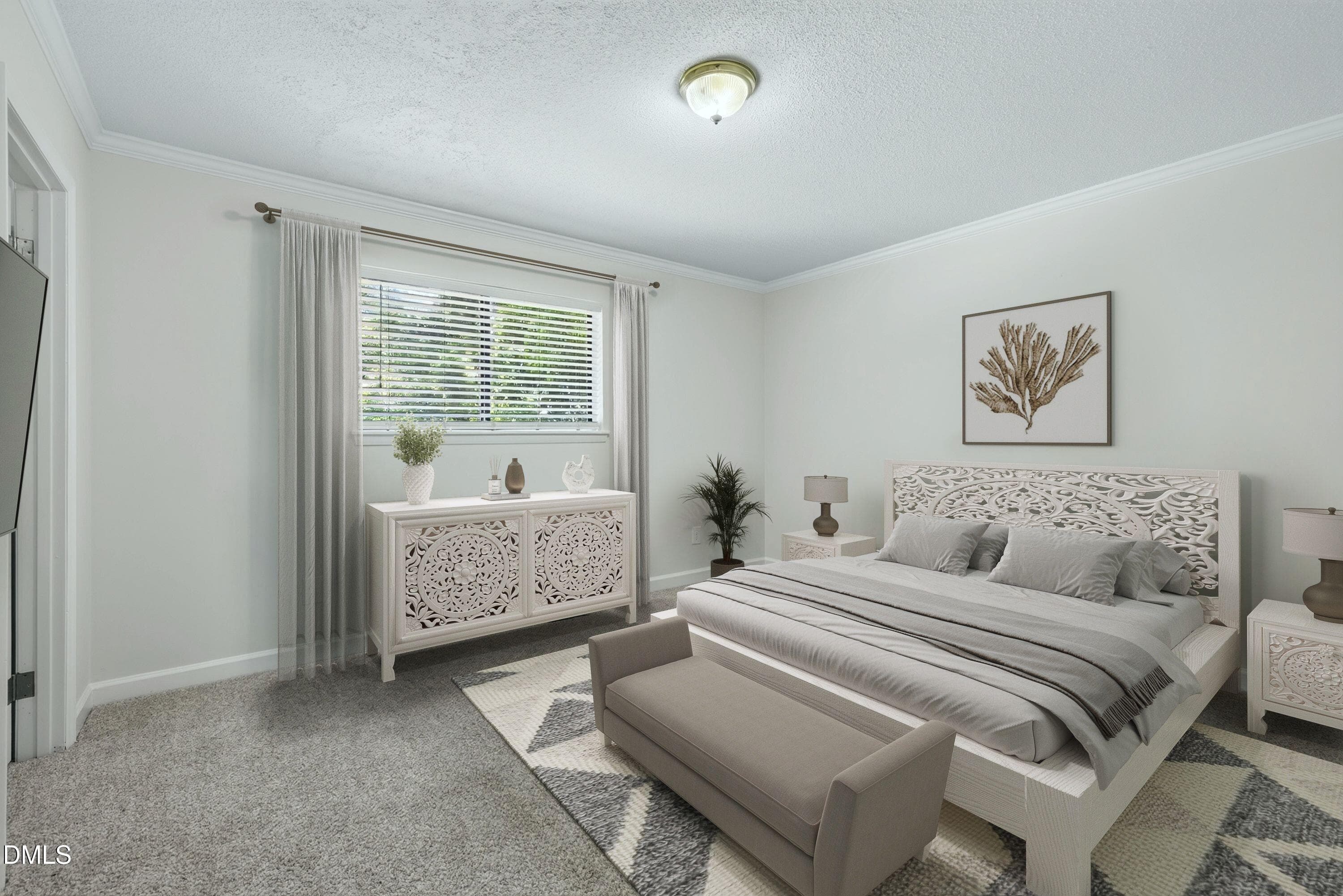 5823 staged primary bedroom - 5823 Shady Grove Circle, Raleigh, NC 27609, Raleigh