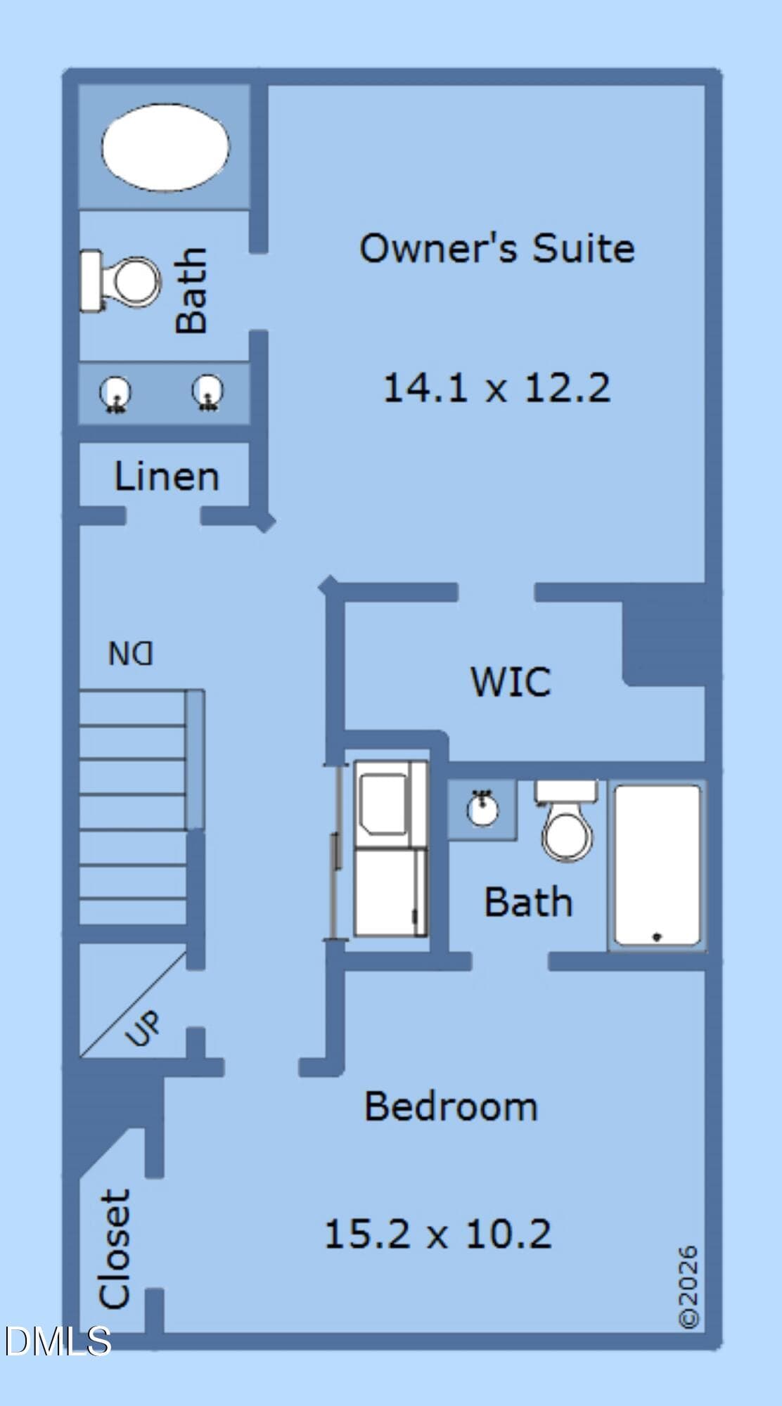 2nd Floor Plan - 2243 Bellaire Avenue, Raleigh, NC 27608, Raleigh