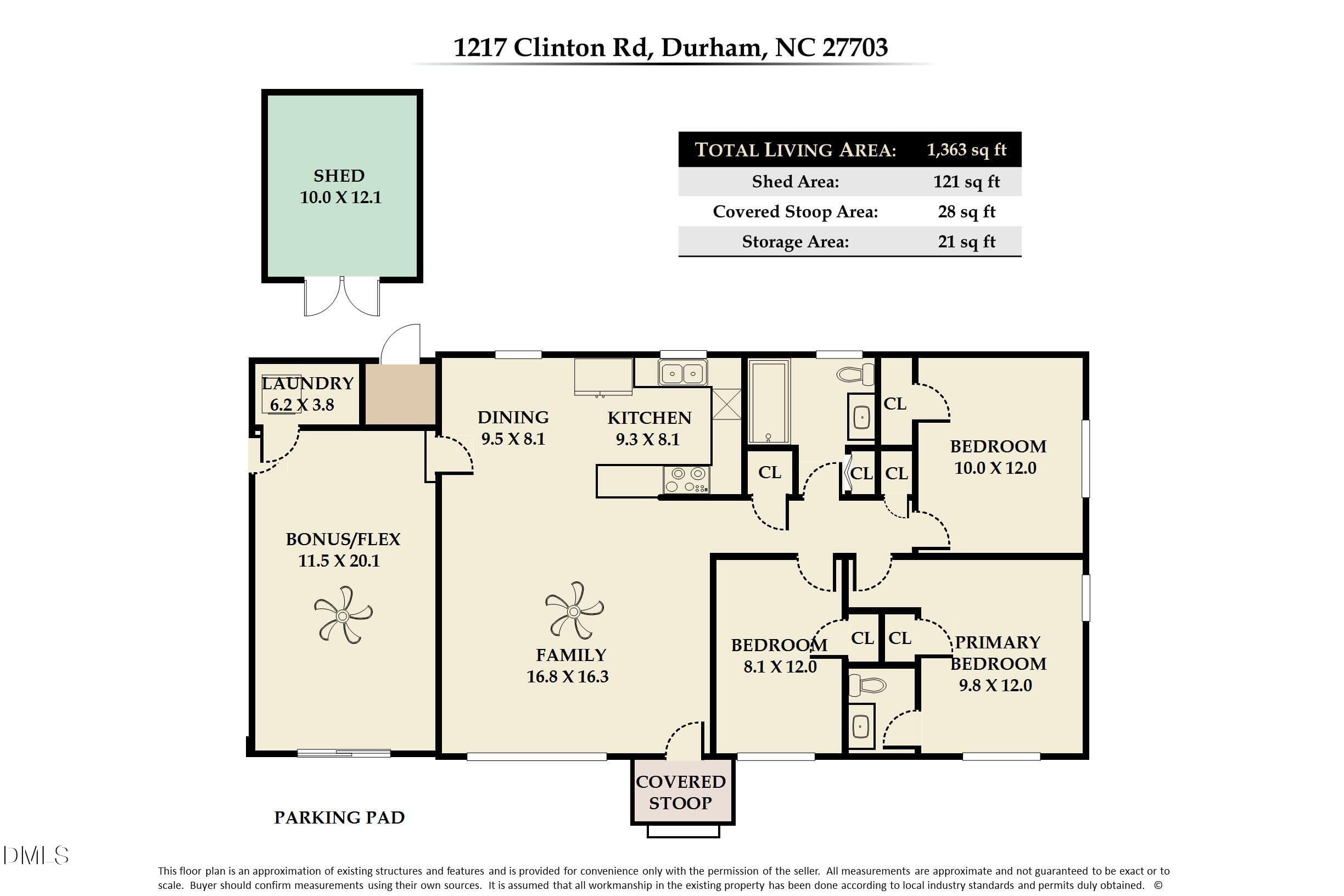 Floor Plan - MLS Photos (86) - 1217 Clinton Road, Durham, NC 27703, Durham