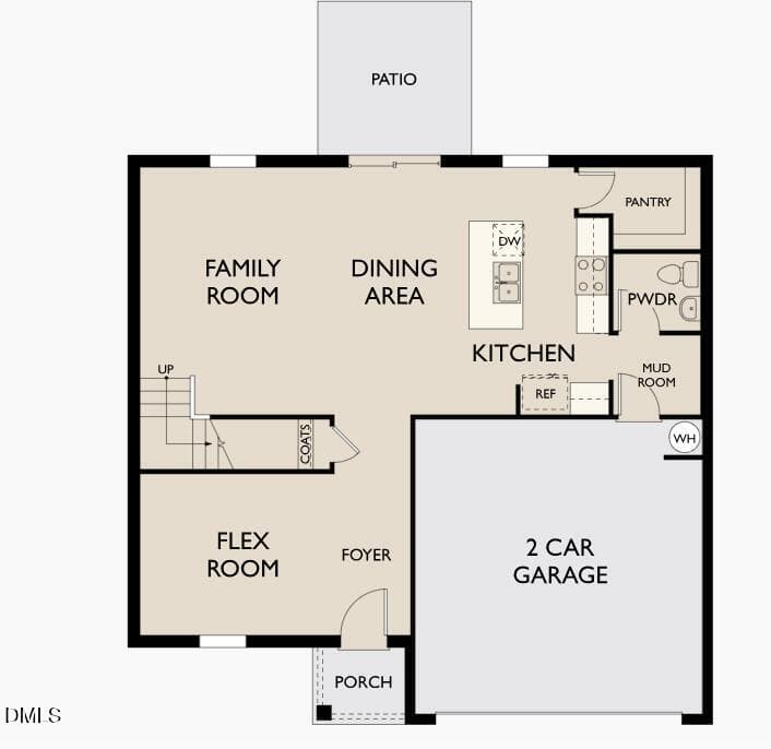 Beacon Floor plan first floor - 154 S Waterstone Lane, Clayton, NC 27520, Clayton