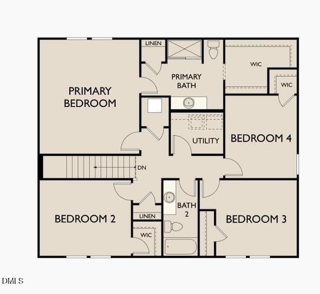 Beacon Floor Plan second floor - 154 S Waterstone Lane, Clayton, NC 27520, Clayton
