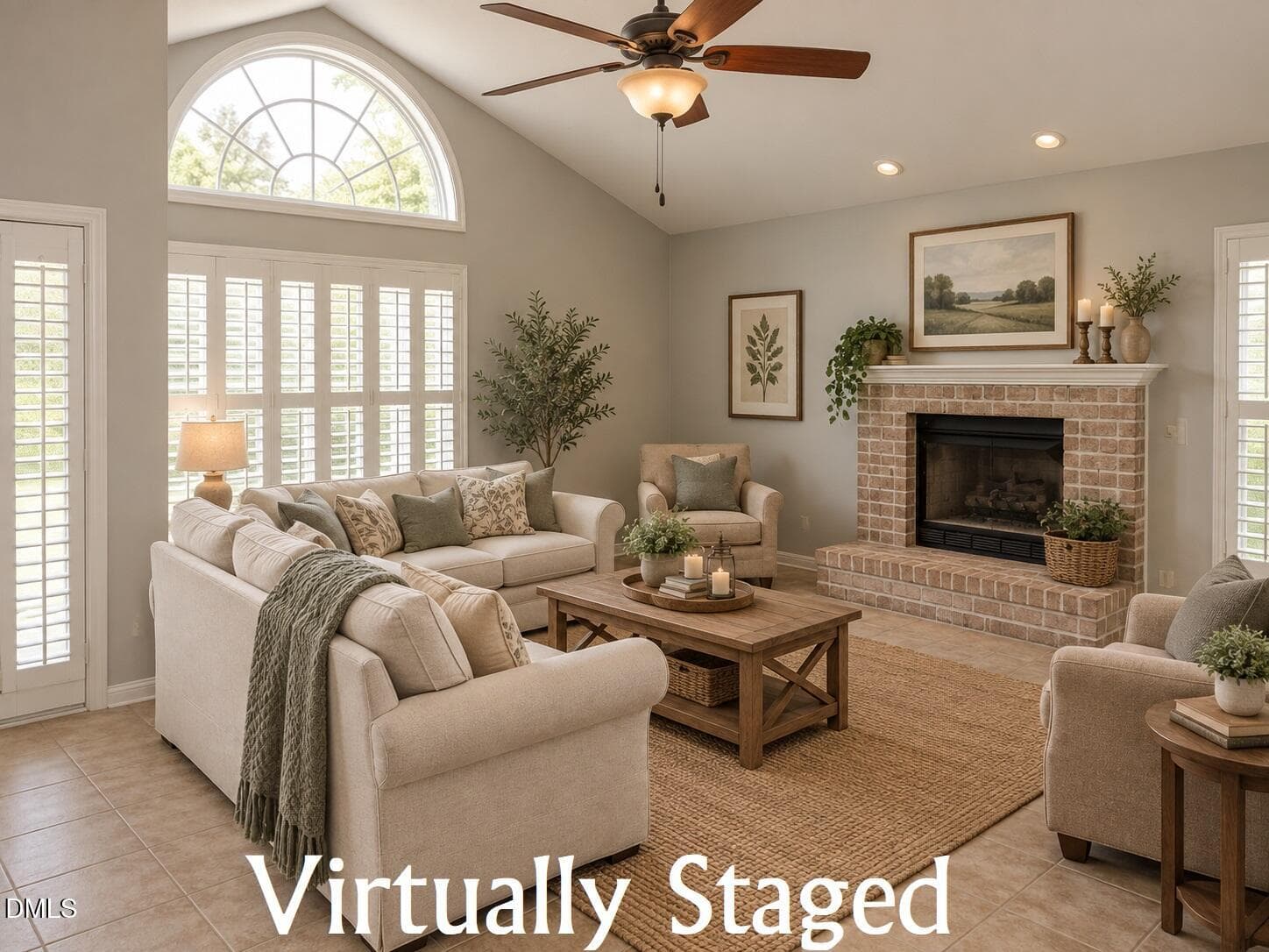 Virtually staged - living room - 2723 Clifton Avenue, Creedmoor, NC 27522