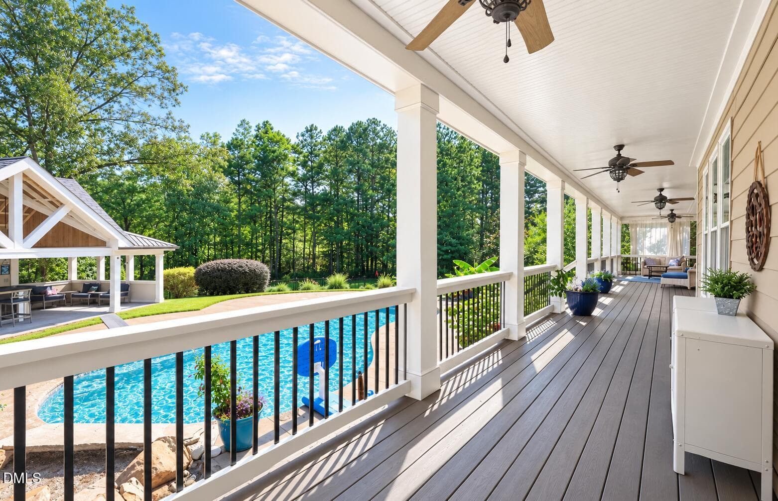 Rear Covered Porch - 270 Rivers Edge Drive, Youngsville, NC 27596, Youngsville