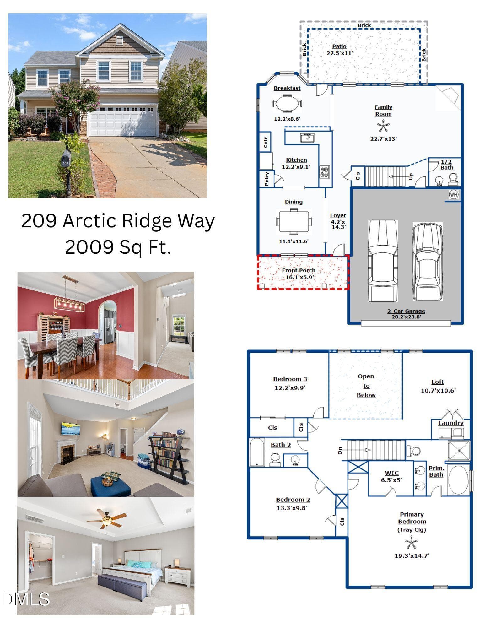 209 arctic ridge way measurement for MLS - 209 Arctic Ridge Way, Holly Springs, NC 27540, Holly Springs