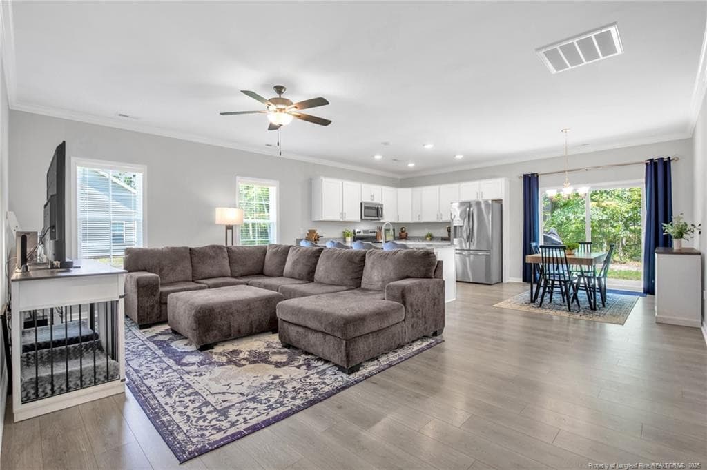 FAMILY ROOM FROM FOYER - 105 Nectar Lane, Bunnlevel, NC 28323