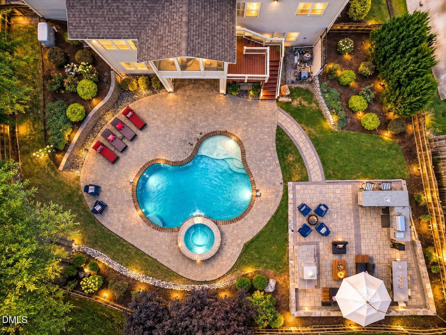 Aerial Backyard - 917 Cambridge Hall Loop, Apex, NC 27539, Apex