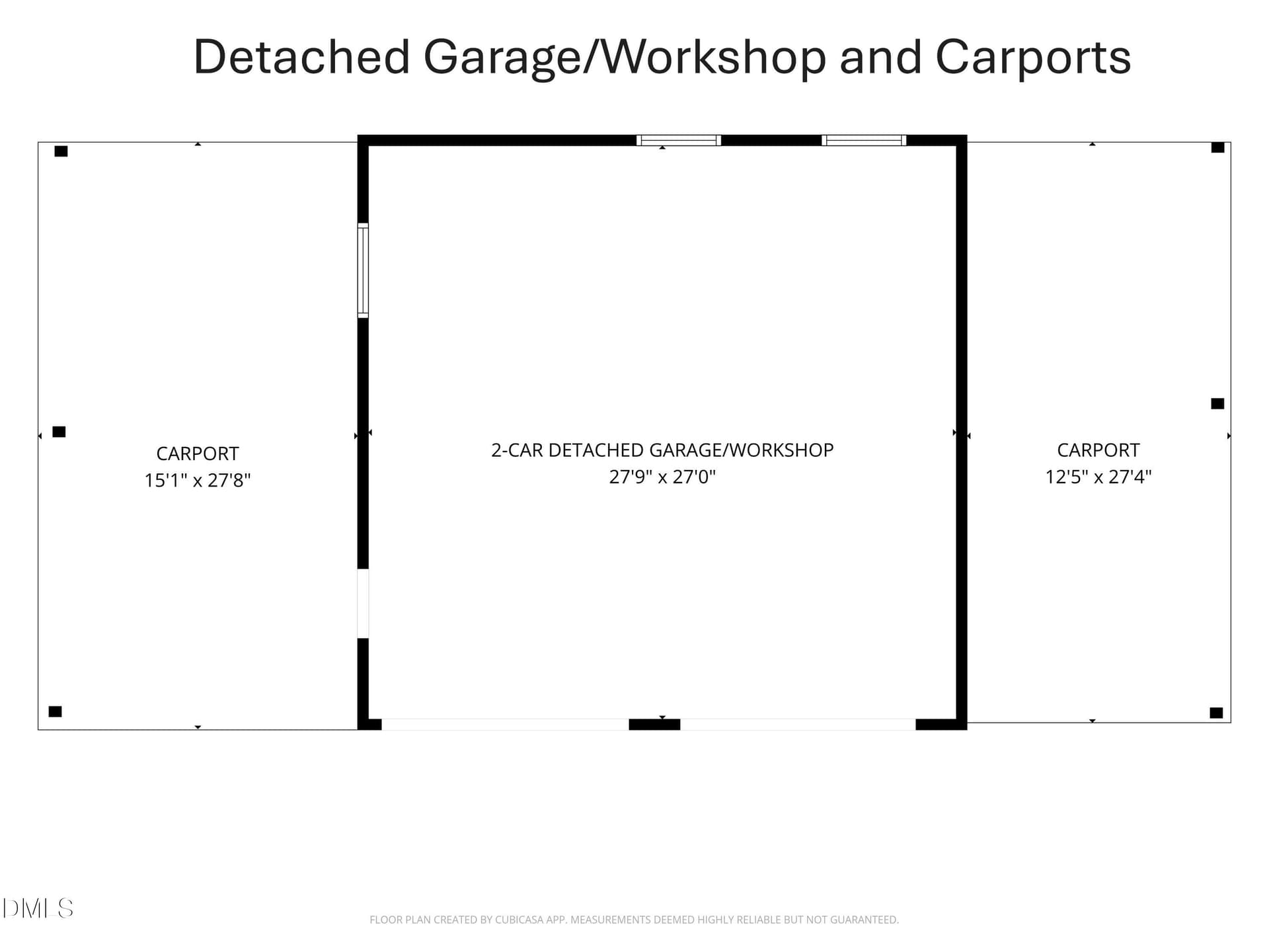 Detached Workshop Measurements - 6812 Pulley Town Road, Wake Forest, NC 27587