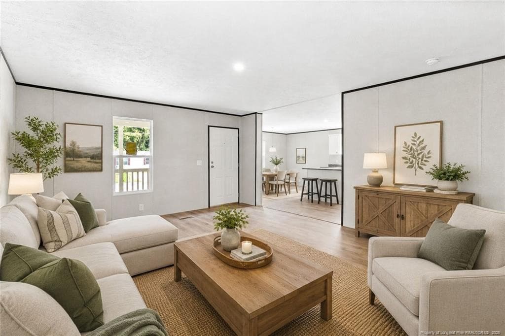 virtually stage living room - 4050 Lodge Drive, Wade, NC 28395, Wade