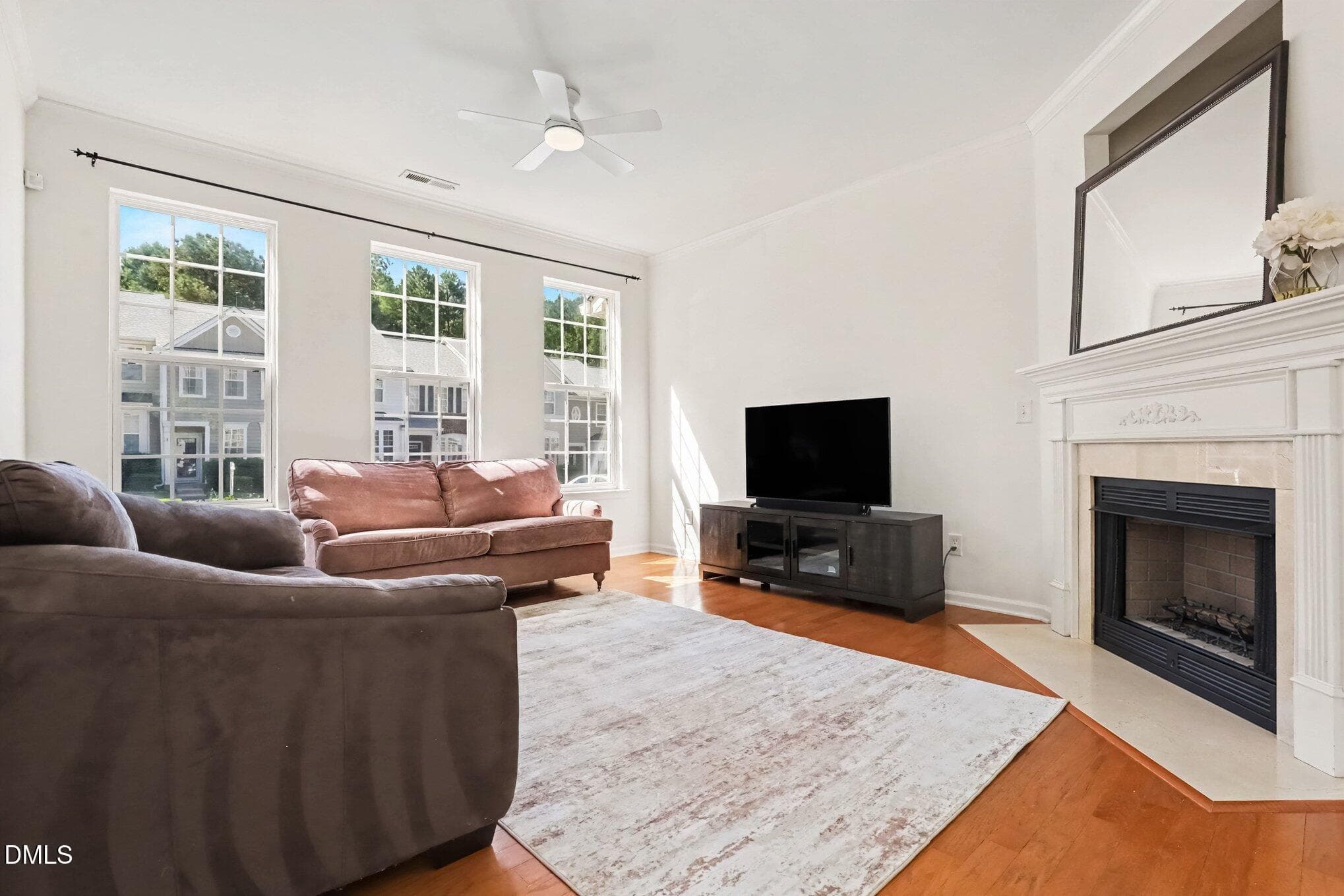 Living Room w/ Fireplace - 7640 Winners Edge Street, Raleigh, NC 27617, Raleigh