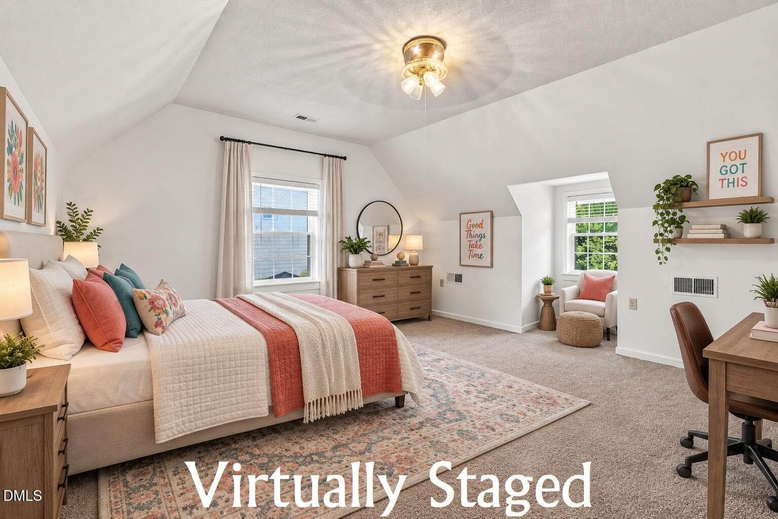 2nd floor bedroom - virtually staged - 3590 Tom Hunt Road, Oxford, NC 27565