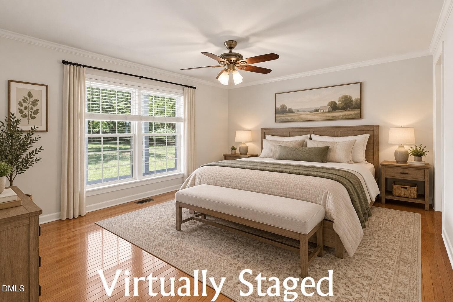 Primary suite - virtually staged - 3590 Tom Hunt Road, Oxford, NC 27565