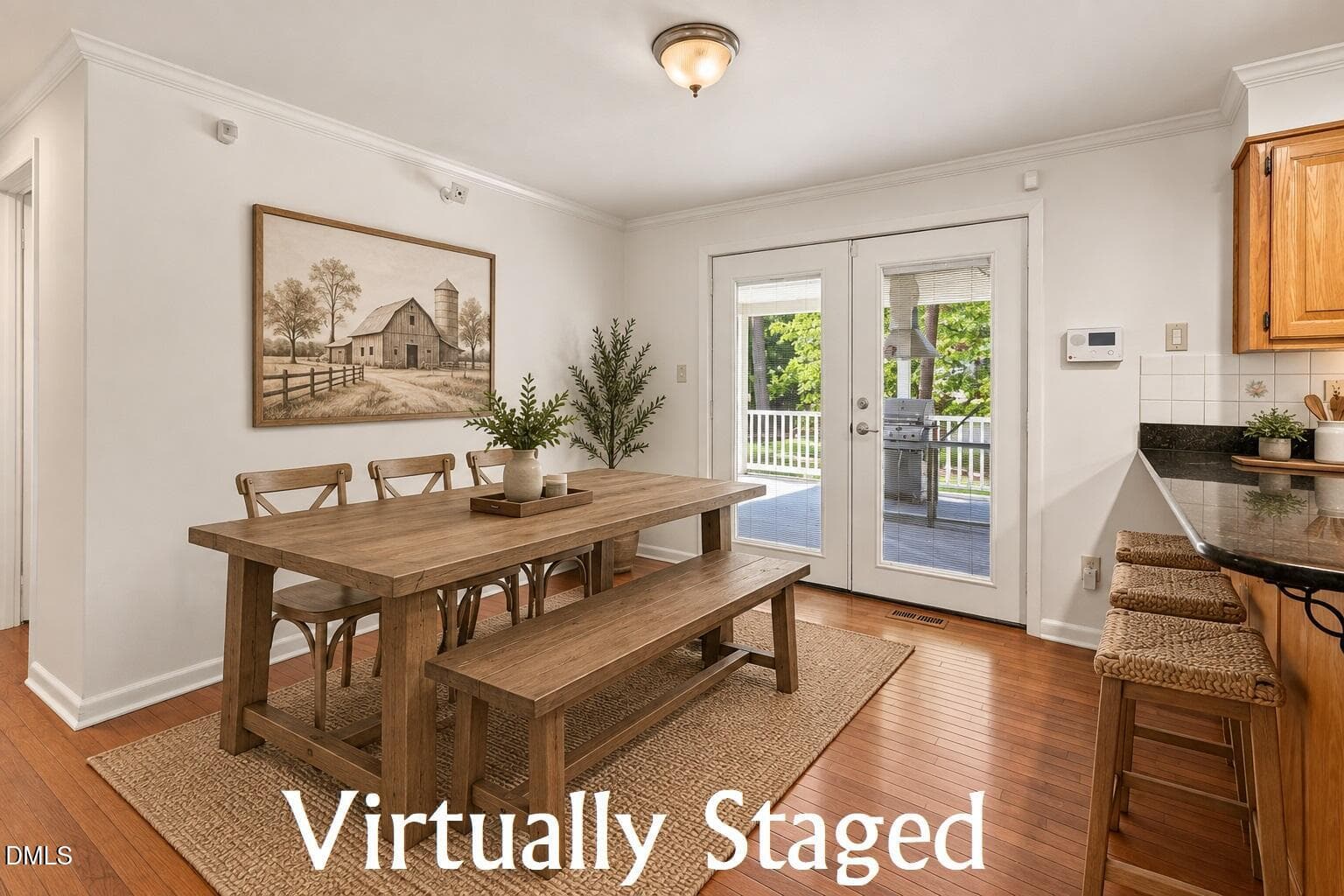 Dining area - virtually staged - 3590 Tom Hunt Road, Oxford, NC 27565