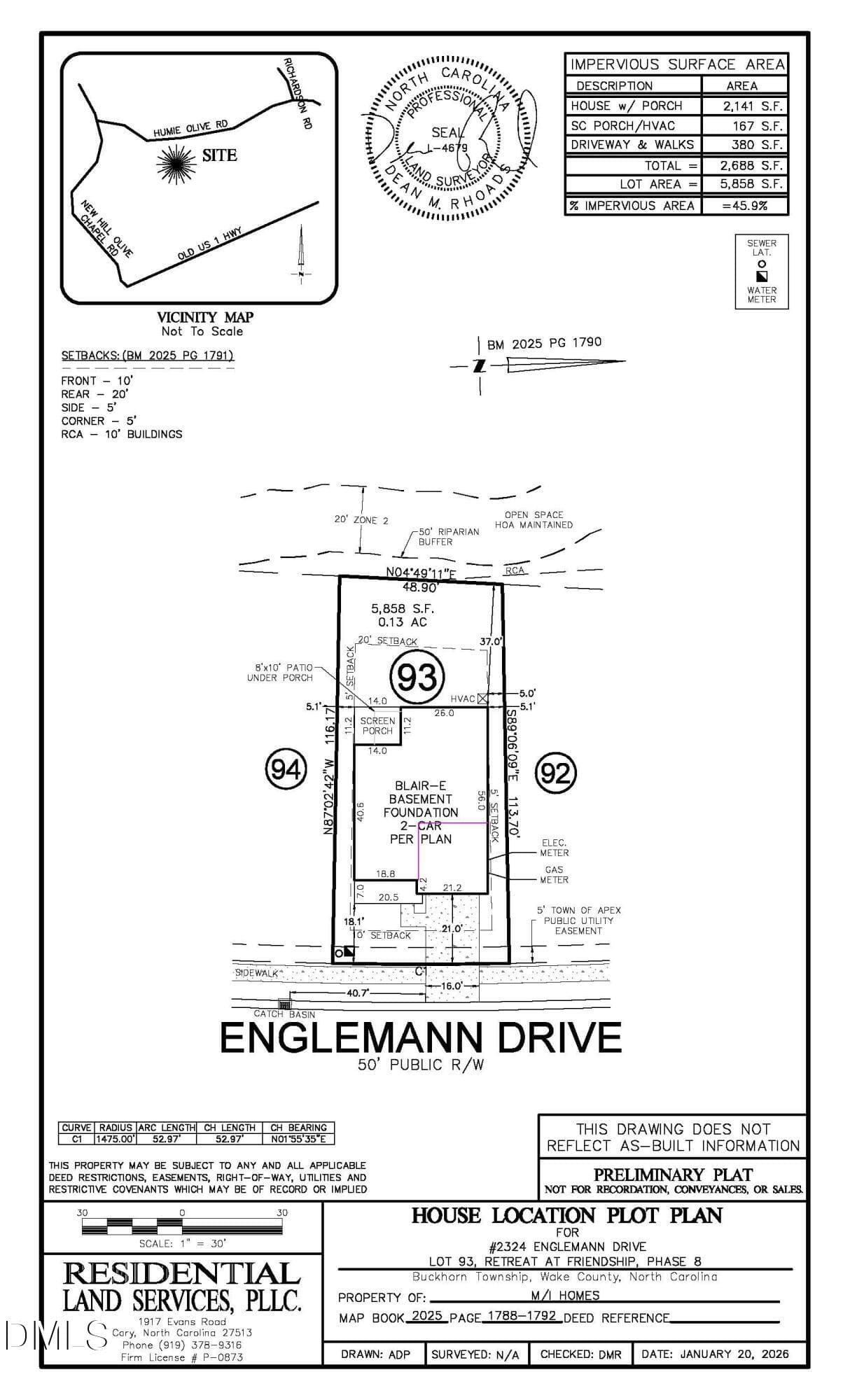 RAF 93 Blair E-Basement- Contract File_P - 2324 Englemann Drive 93, Apex, NC 27502
