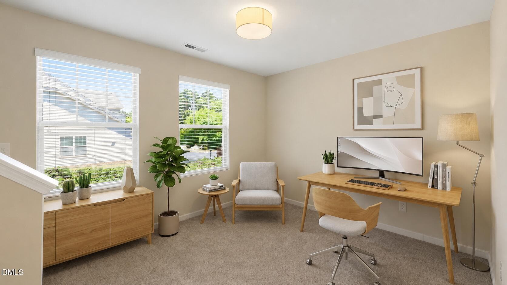 Bright Scandinavian Home Office Interior - 110 Mt Evans Drive, Durham, NC 27705, Durham