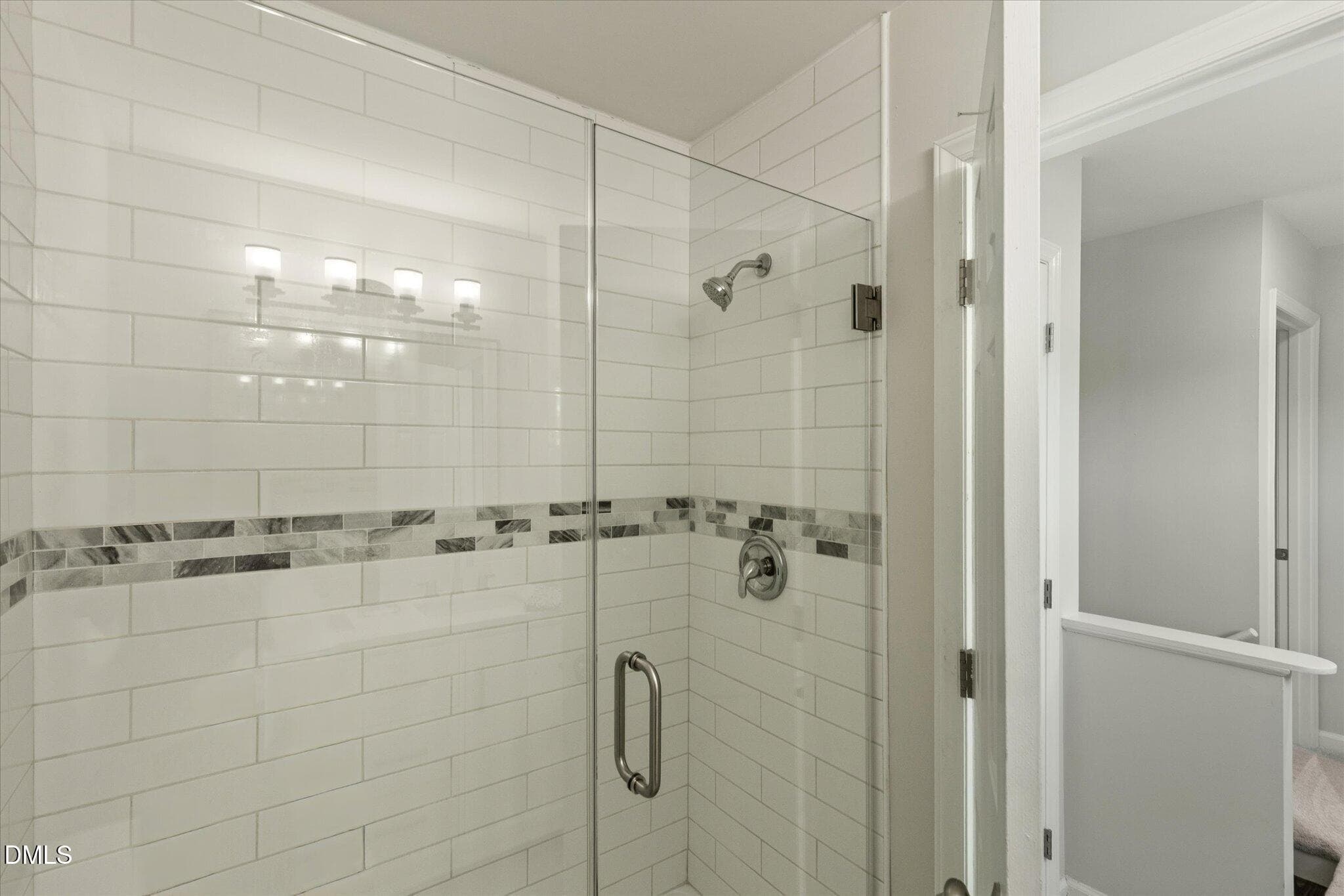 Tiled Shower in Secondary Bathroom - 460 Dickens Drive, Raleigh, NC 27610, Raleigh