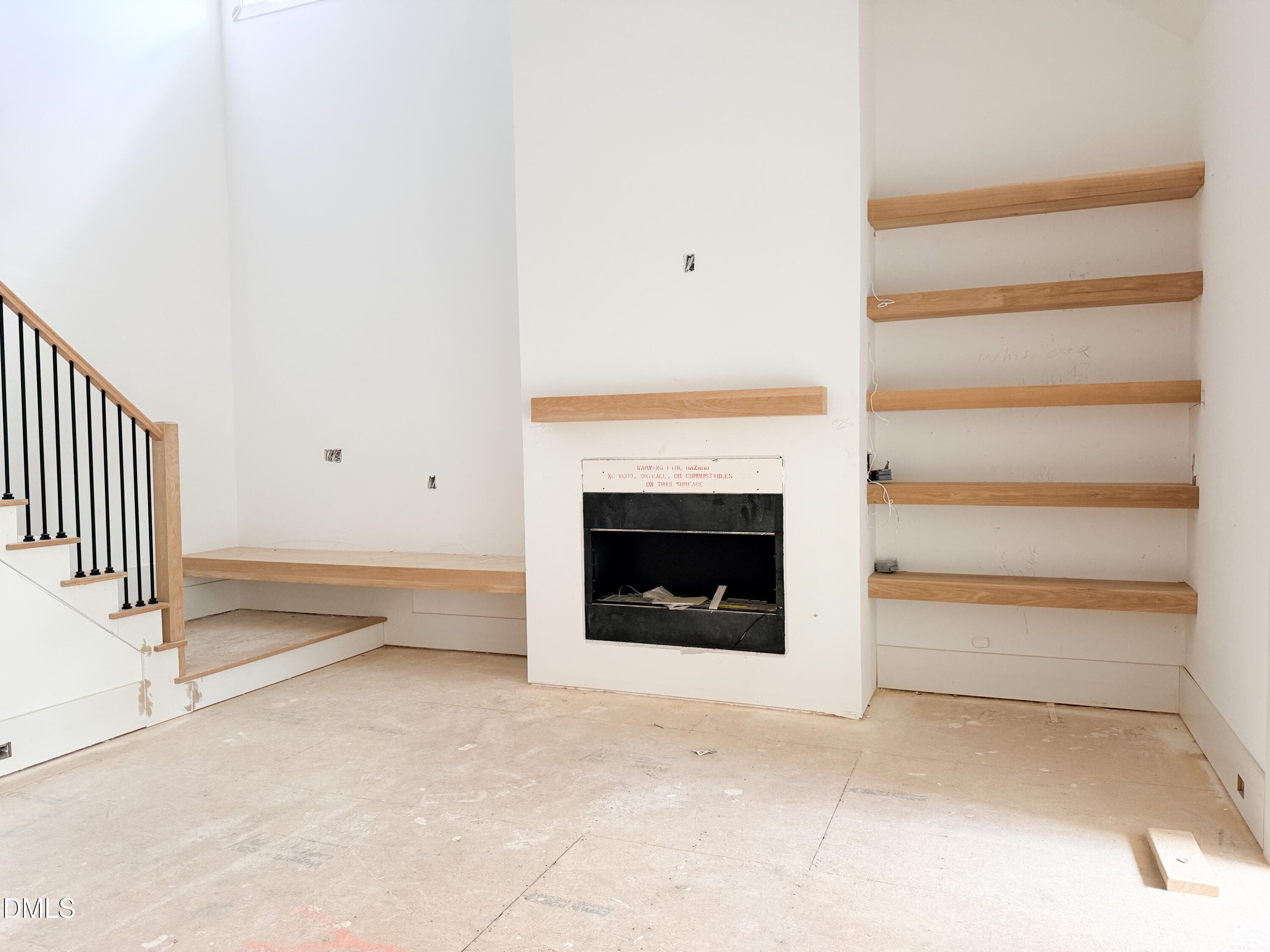 15 - Fireplace Bench and Shelving-2 - 333 Black Caviar Way, Raleigh, NC 27603, Raleigh