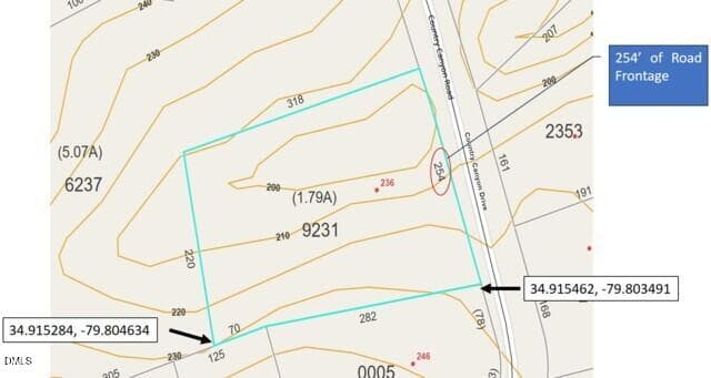 Topography Map - Tbd Country Canyon Drive, Rockingham, NC 28379