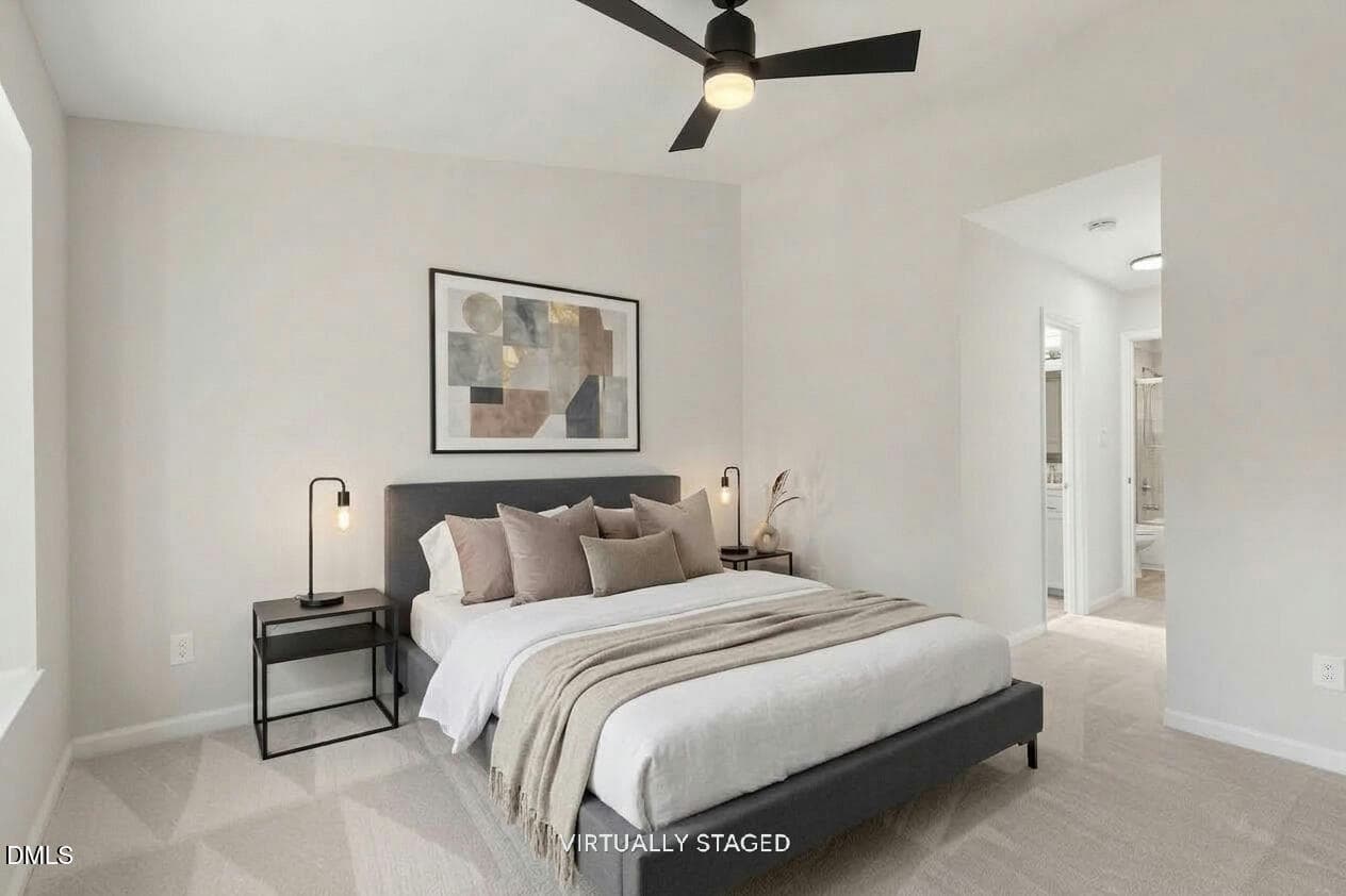 Secondary Bedroom Virtually Staged - 460 Dickens Drive, Raleigh, NC 27610, Raleigh