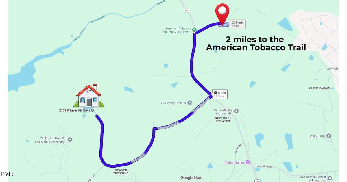 2 miles to the American Tobacco Trail - 2769 Weaver Hill Drive, Apex, NC 27502, Apex