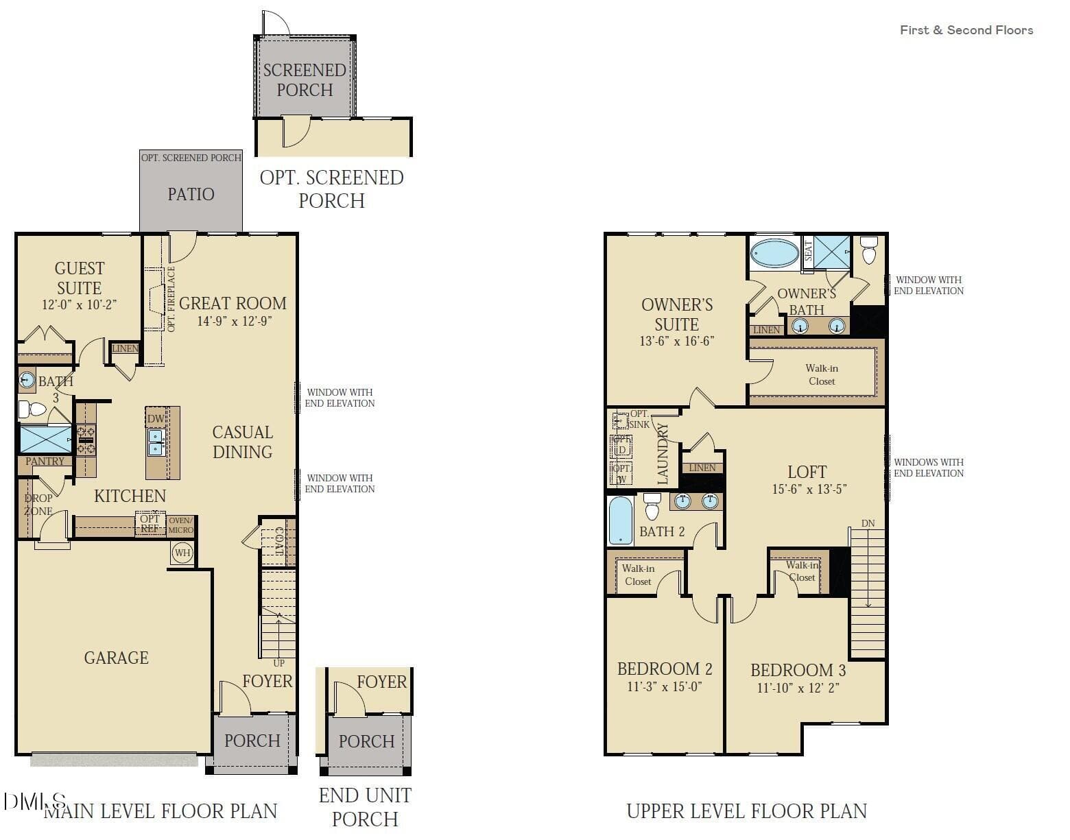 Dawson floor plan - 123 Carolina Springs Boulevard, Apex, NC 27539