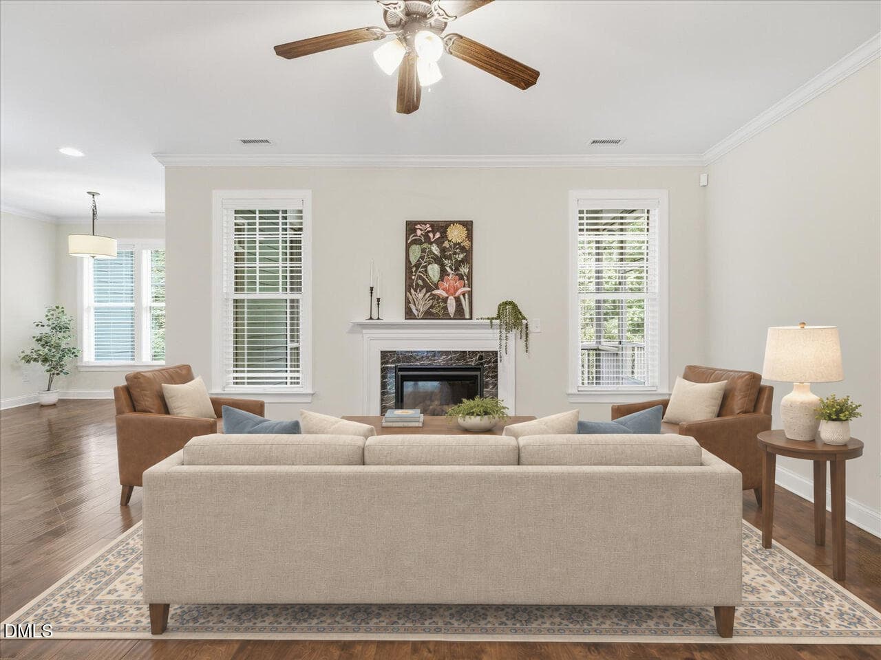 013-Living Room-STAGED - 53 Spring Hollow Court, Pittsboro, NC 27312