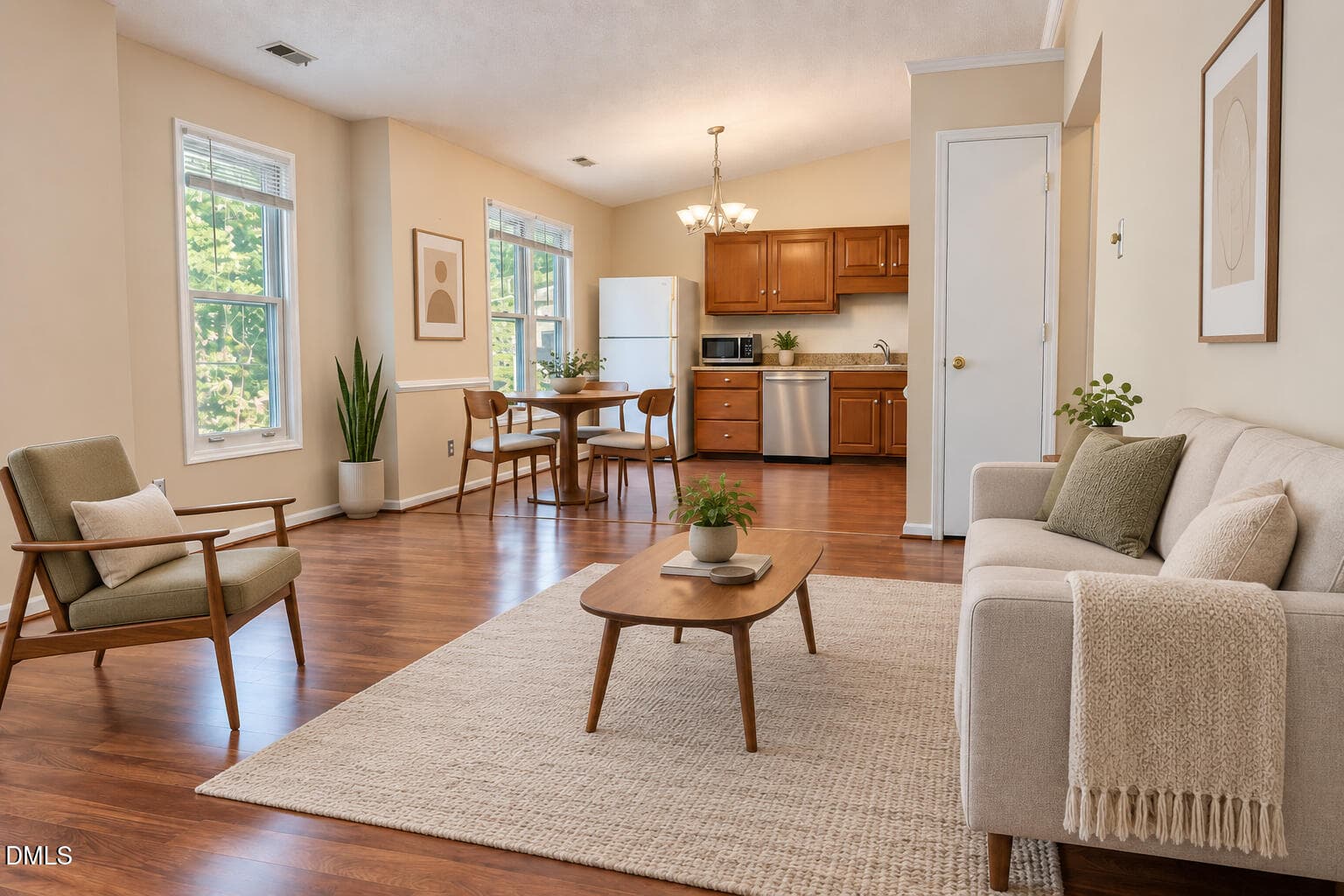 2 Living Room Side Angle Staged - 121 Westview Drive Apt 50, Carrboro, NC 27510, Carrboro