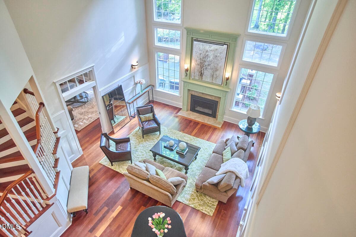 Aerial Living Room - 1717 Halls Mill Road, Hillsborough, NC 27278, Hillsborough