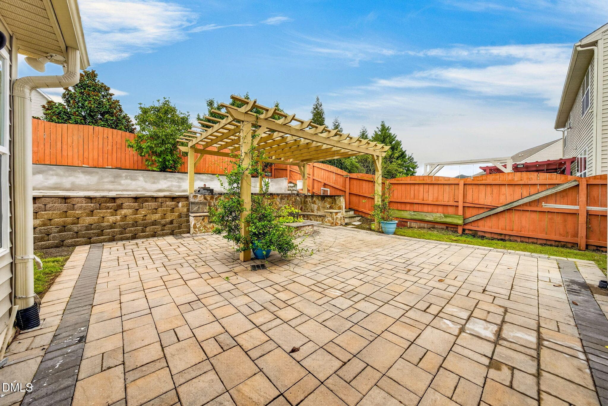 Backyard Paved Patio w/ Pergola - 105 Joycliff Drive, Morrisville, NC 27560