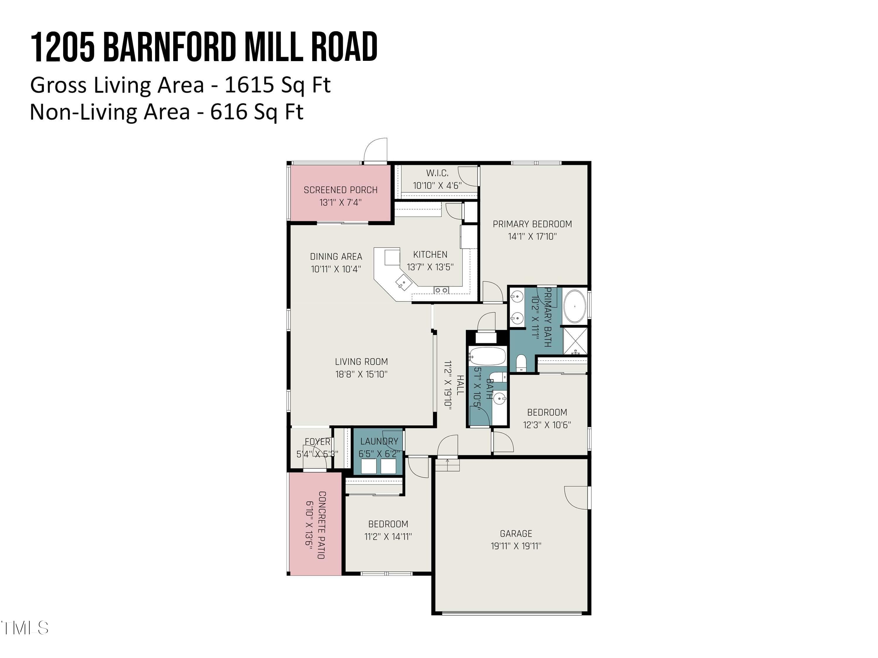 1205 Barford Mill - floor plan - 1205 Barnford Mill Road, Wake Forest, NC 27587