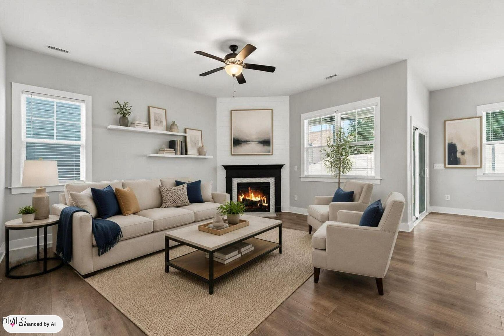 Virtually Staged Family Room - 52 Camille Brks Drive, Angier, NC 27501